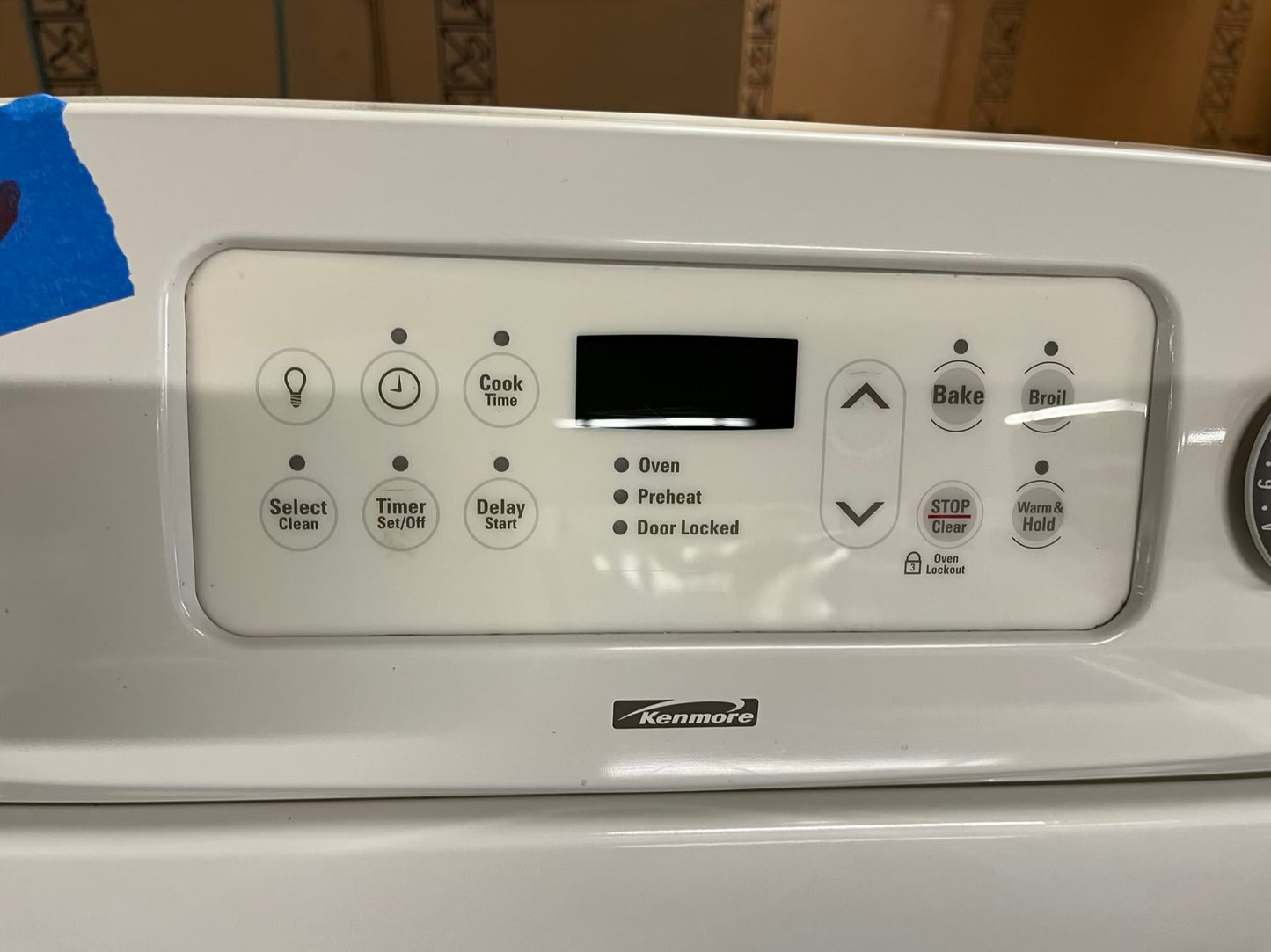 Kenmore electric range 220v 5 burner warm zone bake broil in off white Refurbished 30" #ER182WB