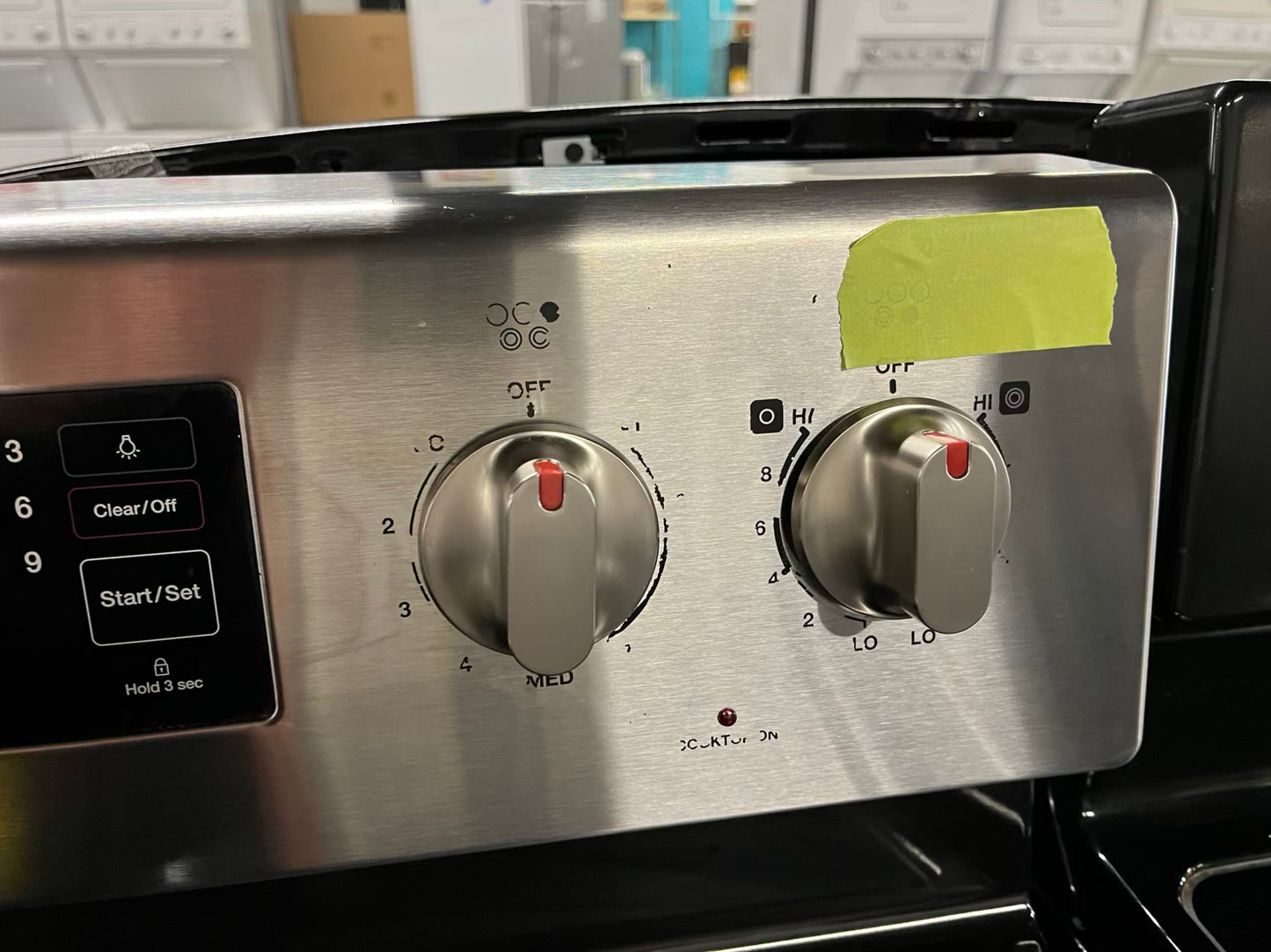 Samsung electric range 220v 5 burner warm zone convection bake roast broil steam clean Refurbished 30" #ER534AB