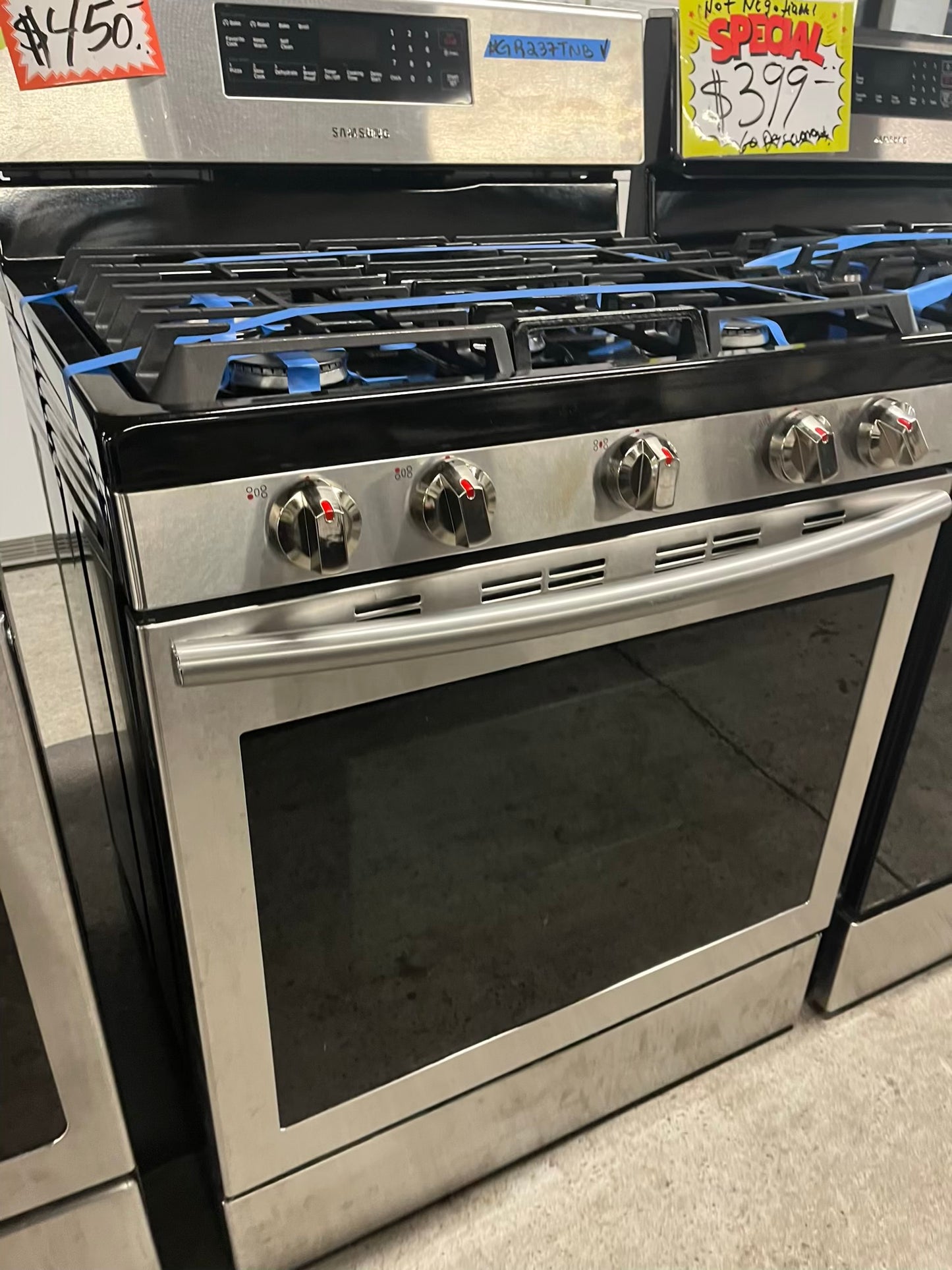 - Samsung range 5 burner convection roast bake broil dehydrate self clean stainless steel 30" #GR237TNB