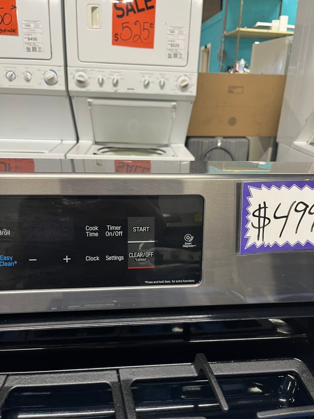 - LG gas range Black stainless steel 5 burner bake broil self clean 30" #GR122B