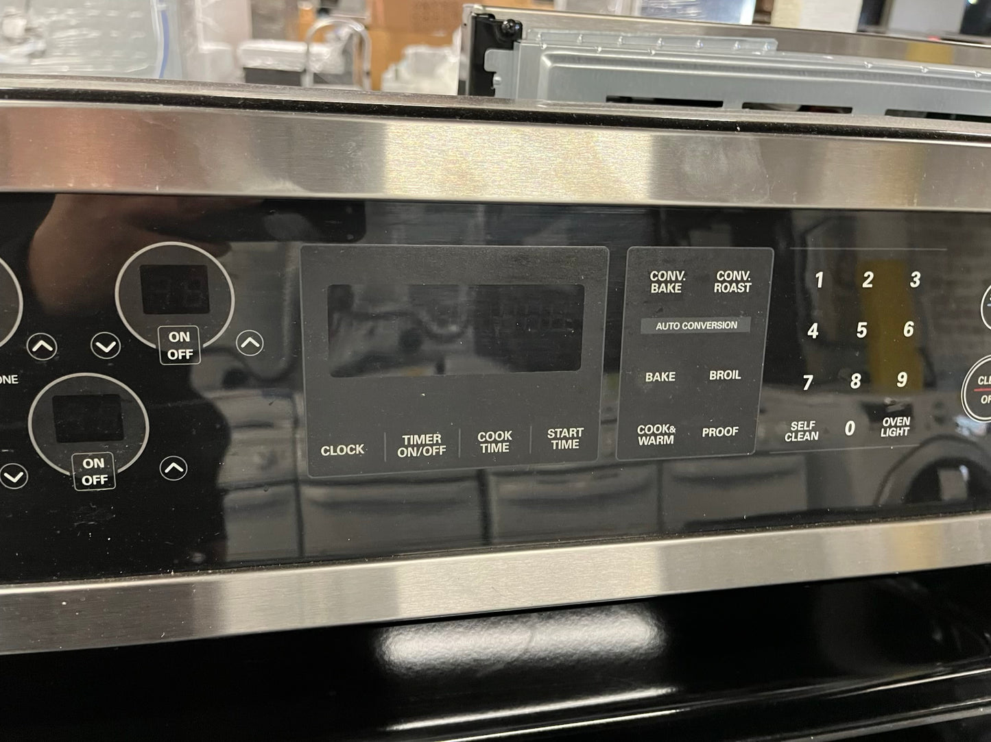 LG electric range stainless steel 5 burner warming zone convection bake roast broil self clean 30" #ER750NB