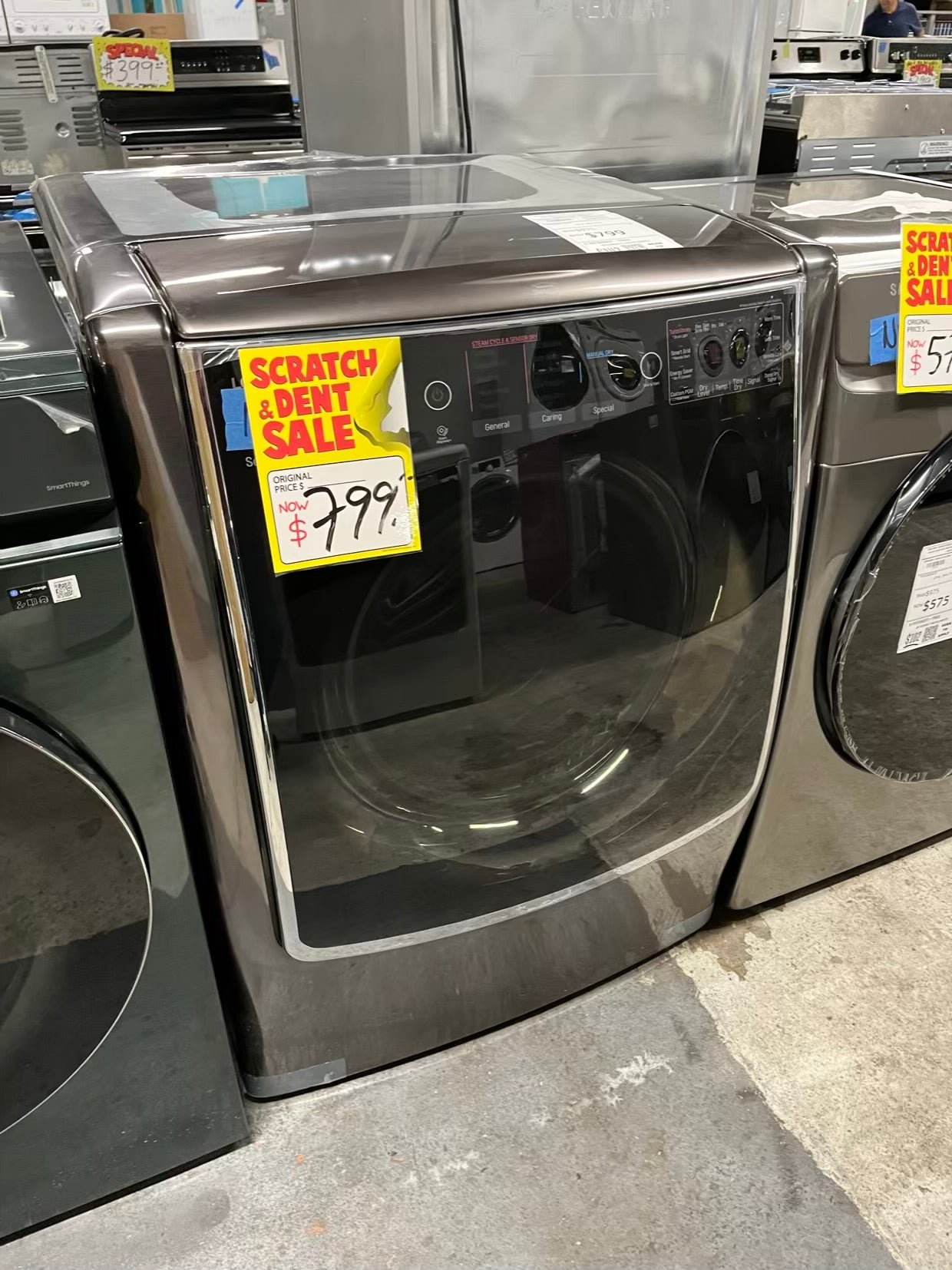 Open Box | Scratch & Dent LG SIGNATURE 9.0 cu. ft. Large Smart Wi-Fi Enabled Electric Dryer w/ TurboSteam™ 29" #RF205VB