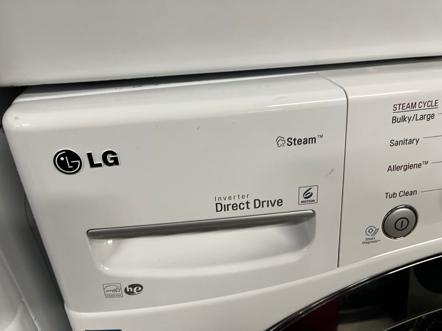 LG washer & dryer set electric 220v front load stackable In white 30" In Refurbished #WD929TB