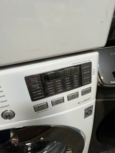 LG front load washer & TrueSteam sensor Dry front load dryer set electric 220v front load stackable in white 30" in Refurbished #WDPR20L