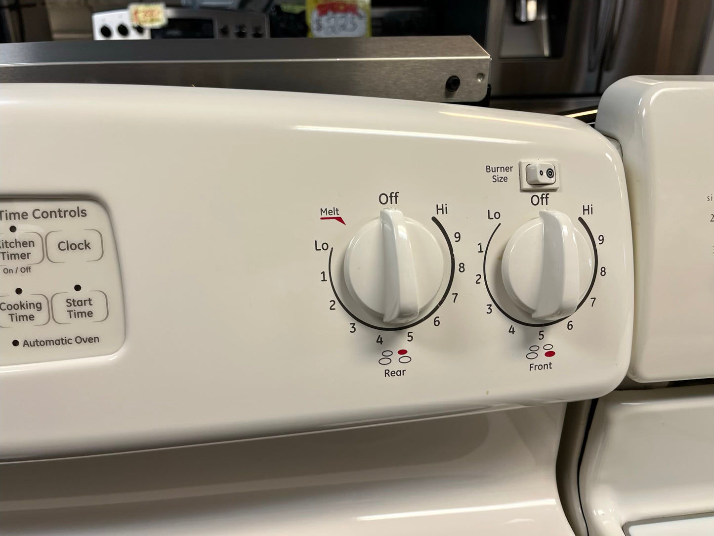 GE ELECTRIC 220v IN BISQUÉ BAKE BROIL HI/LO SELF CLEAN 4 BURNER #ER852EL
