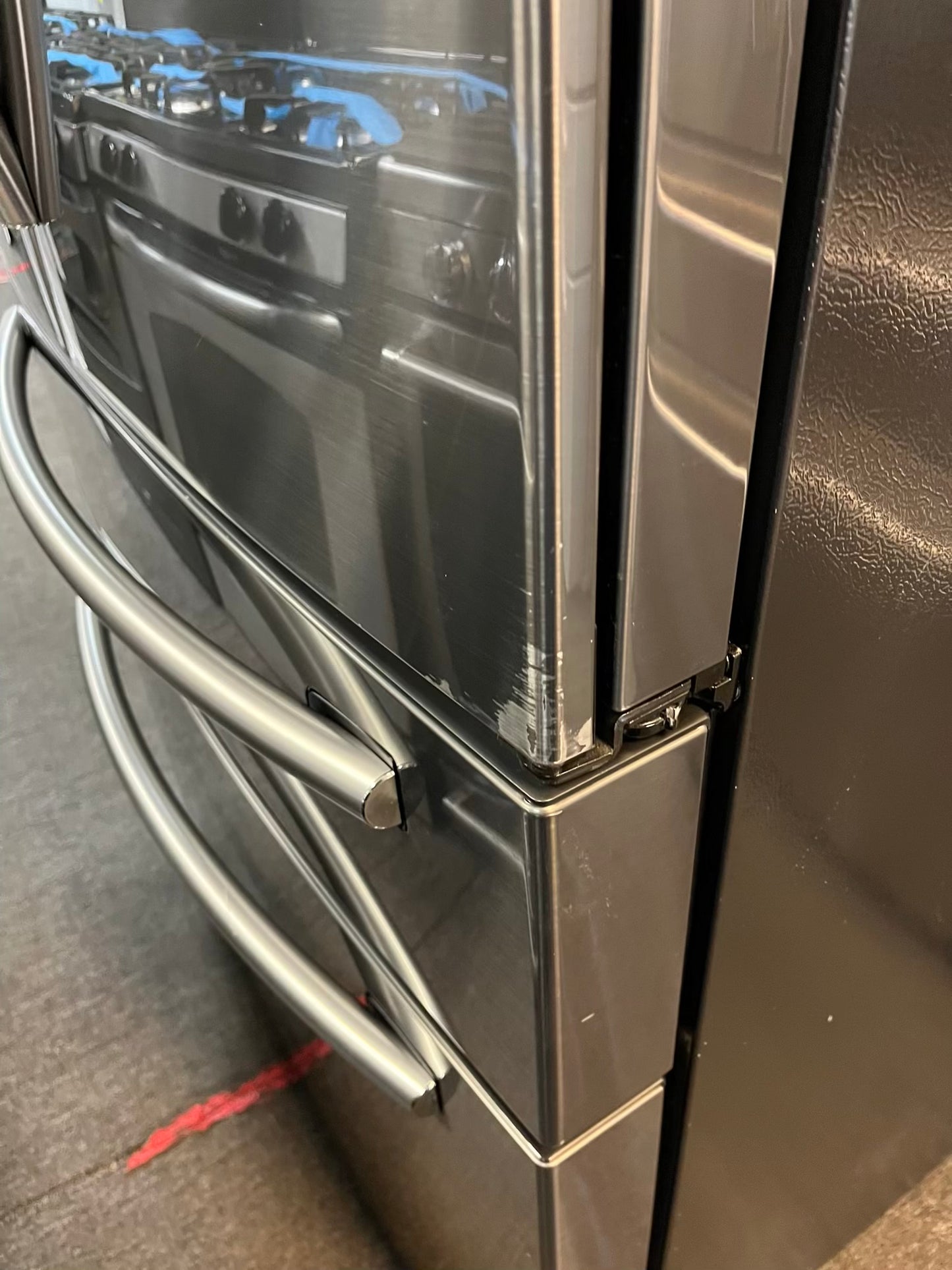 Samsung Four door refrigerator Showcase Slate stainless steel w/ice water dispenser 36" Refurbished #RF736EB