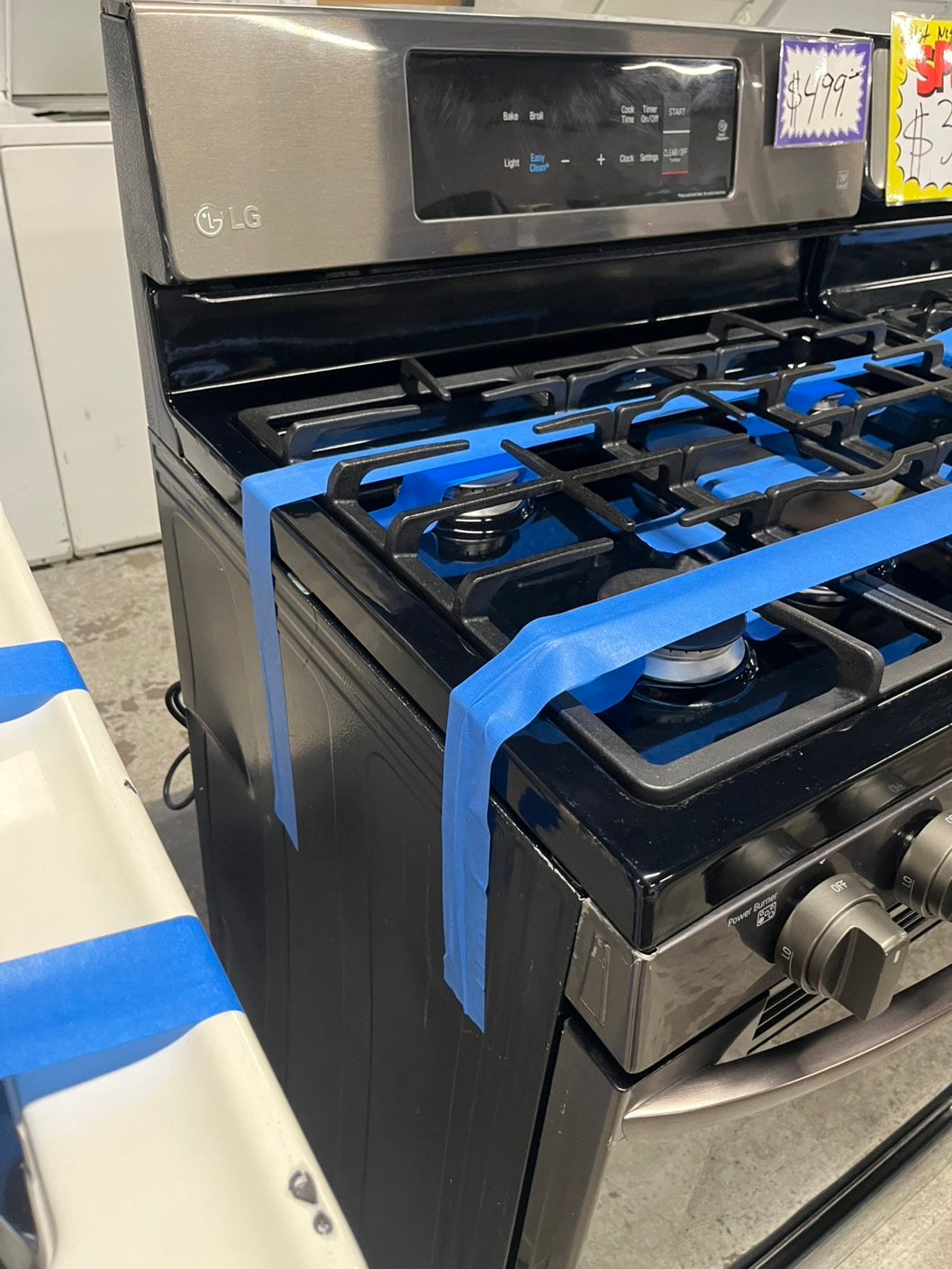 - LG gas range Black stainless steel 5 burner bake broil self clean 30" #GR122B