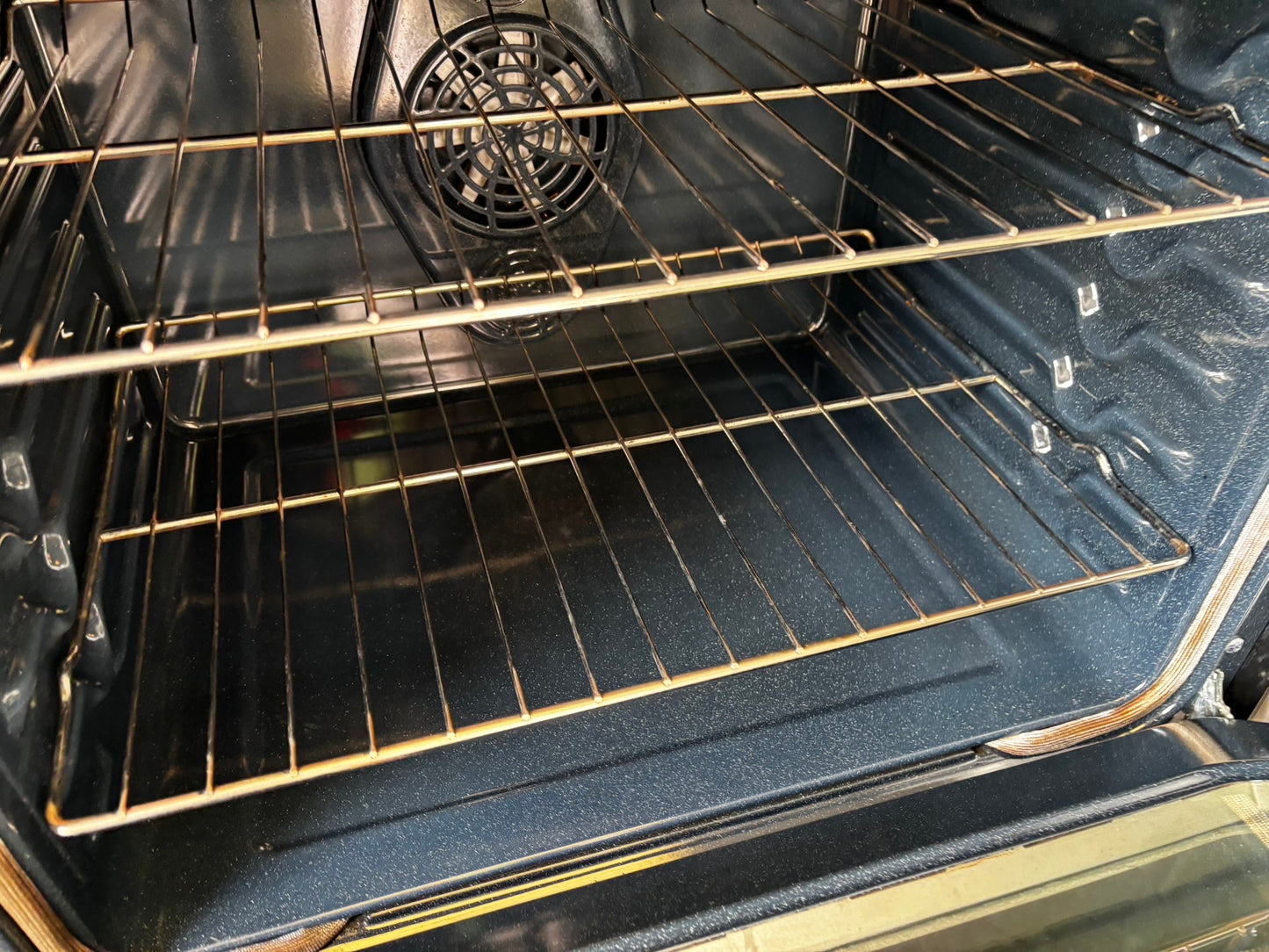 Samsung glass top electric range 220v 5 burner warm zone convection bake roast broil steam clean black color Refurbished 30" #ER537AL