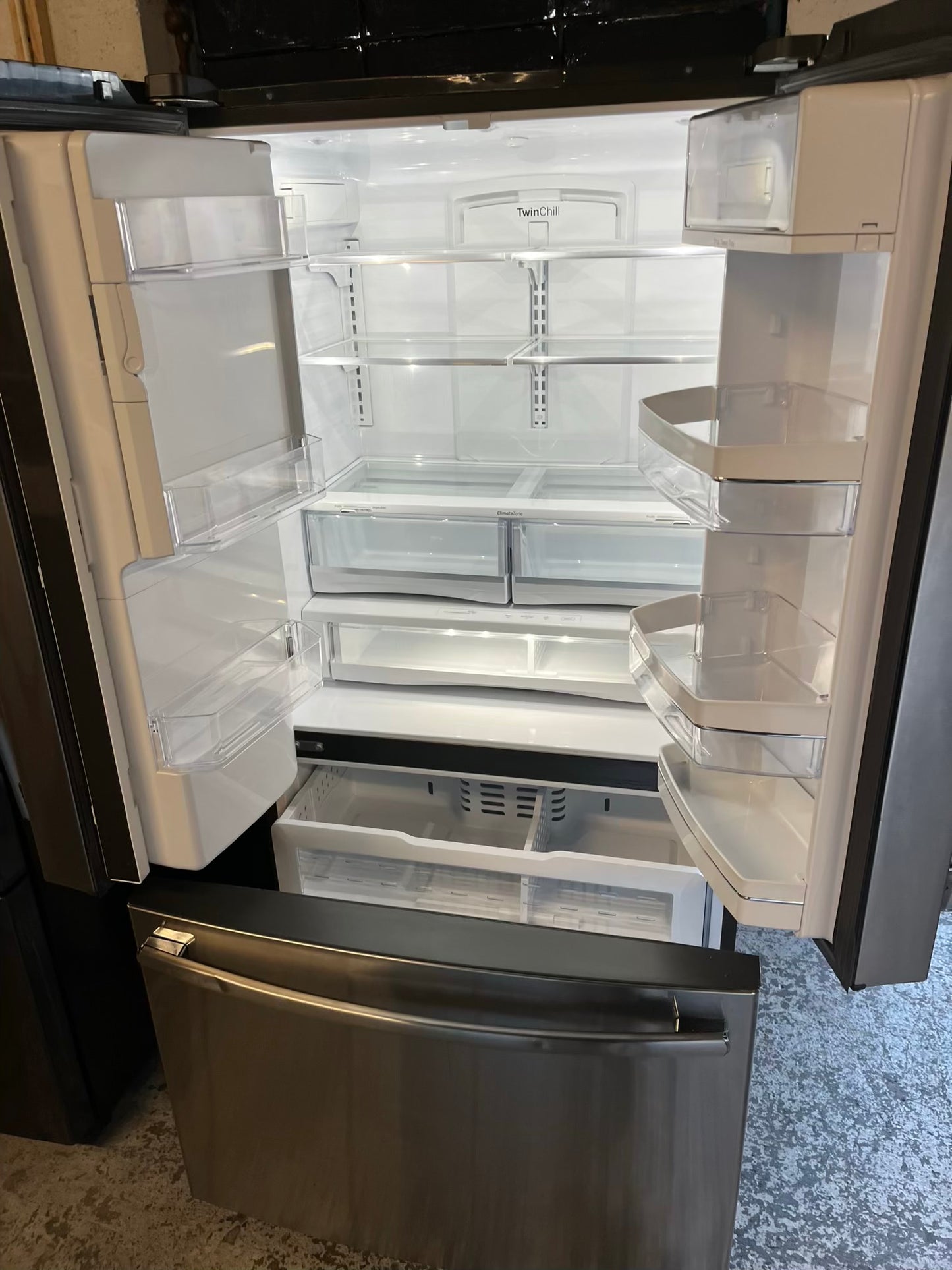 - GE French door Refrigerator counter depth stainless steel w/ ice water dispenser 36" #RF529LB
