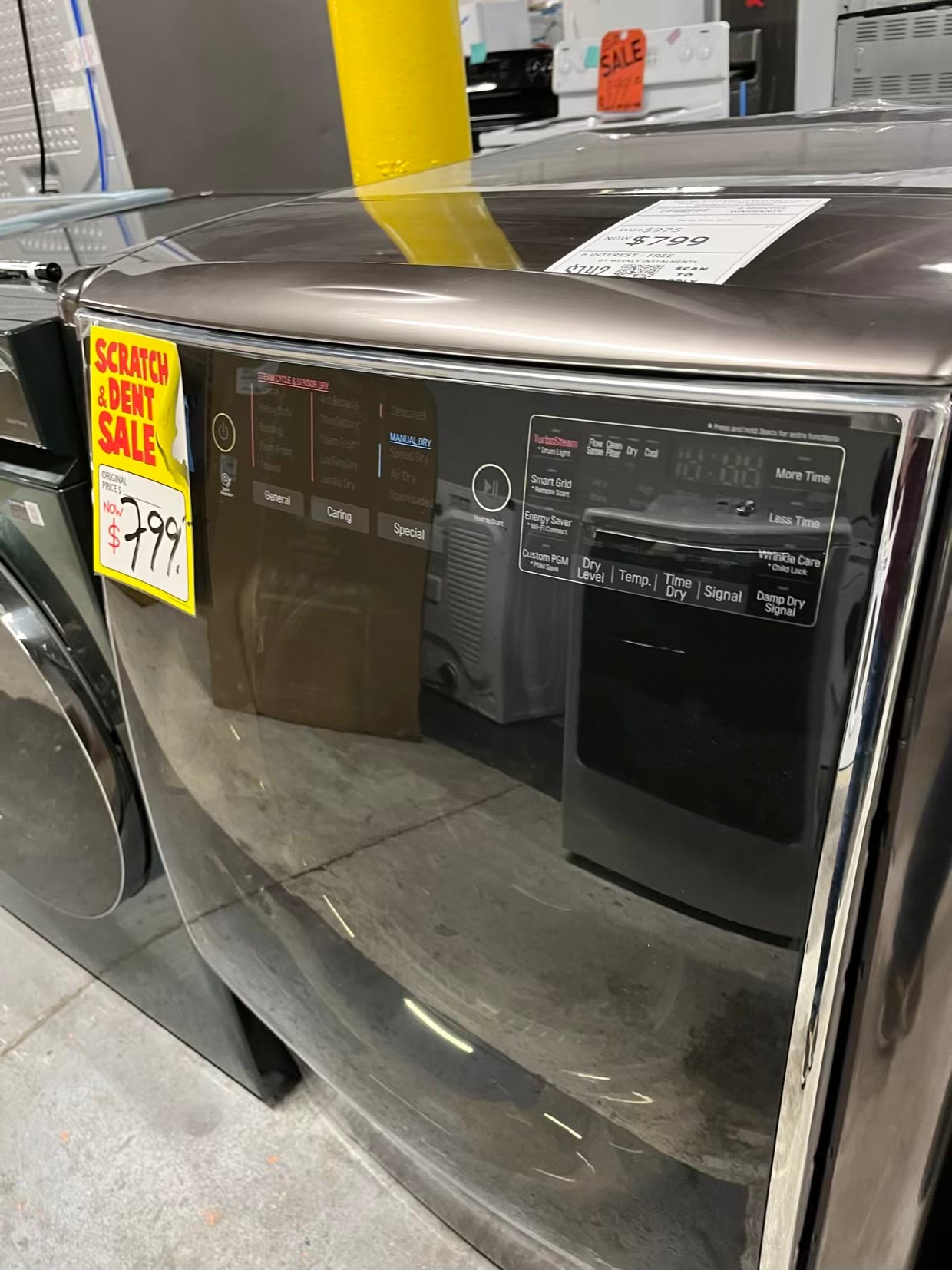 Open Box | Scratch & Dent LG SIGNATURE 9.0 cu. ft. Large Smart Wi-Fi Enabled Electric Dryer w/ TurboSteam™ 29" #RF205VB