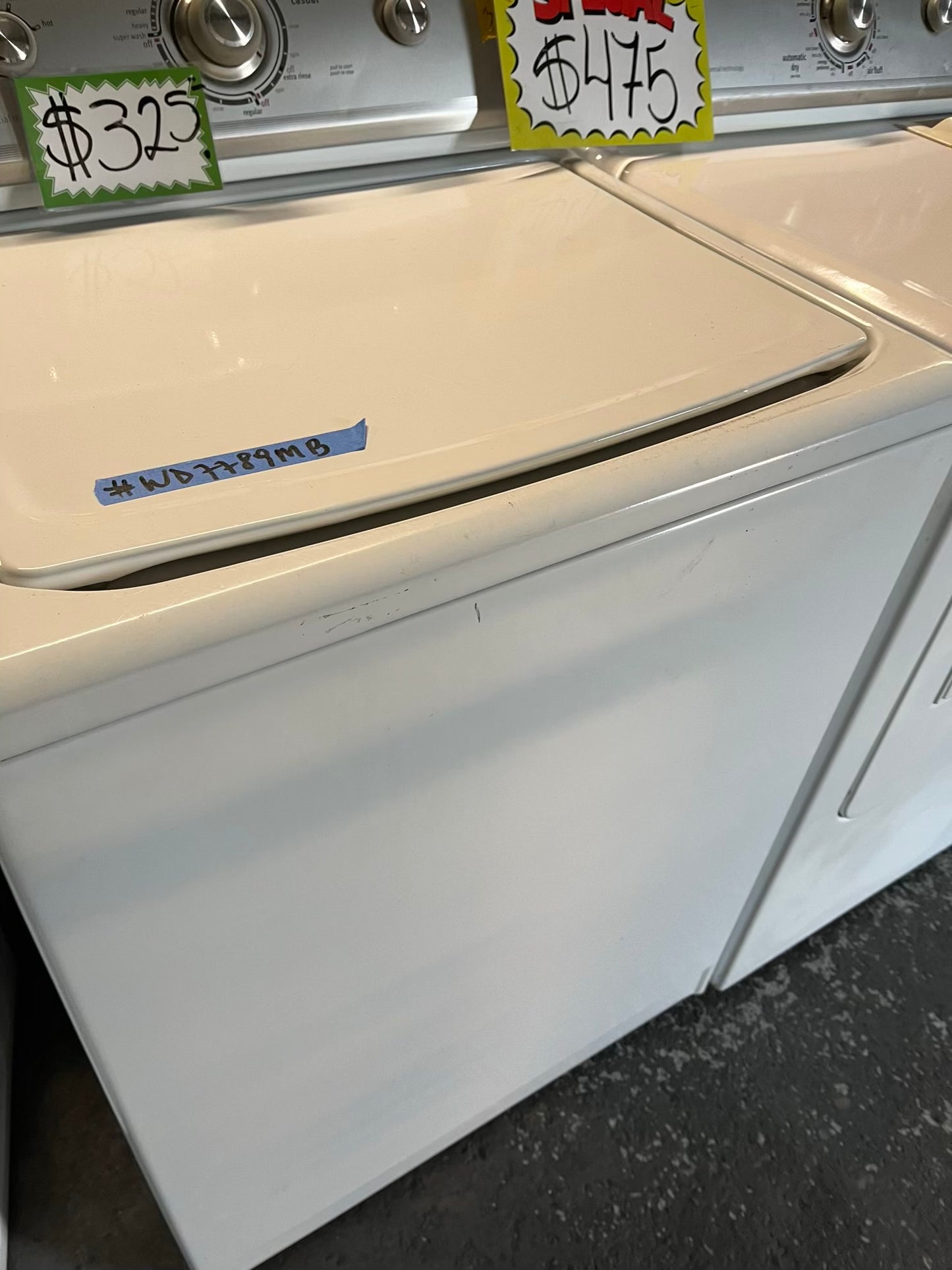 - Maytag electric washer & dryer 220v set top load side by side #WD7789MB