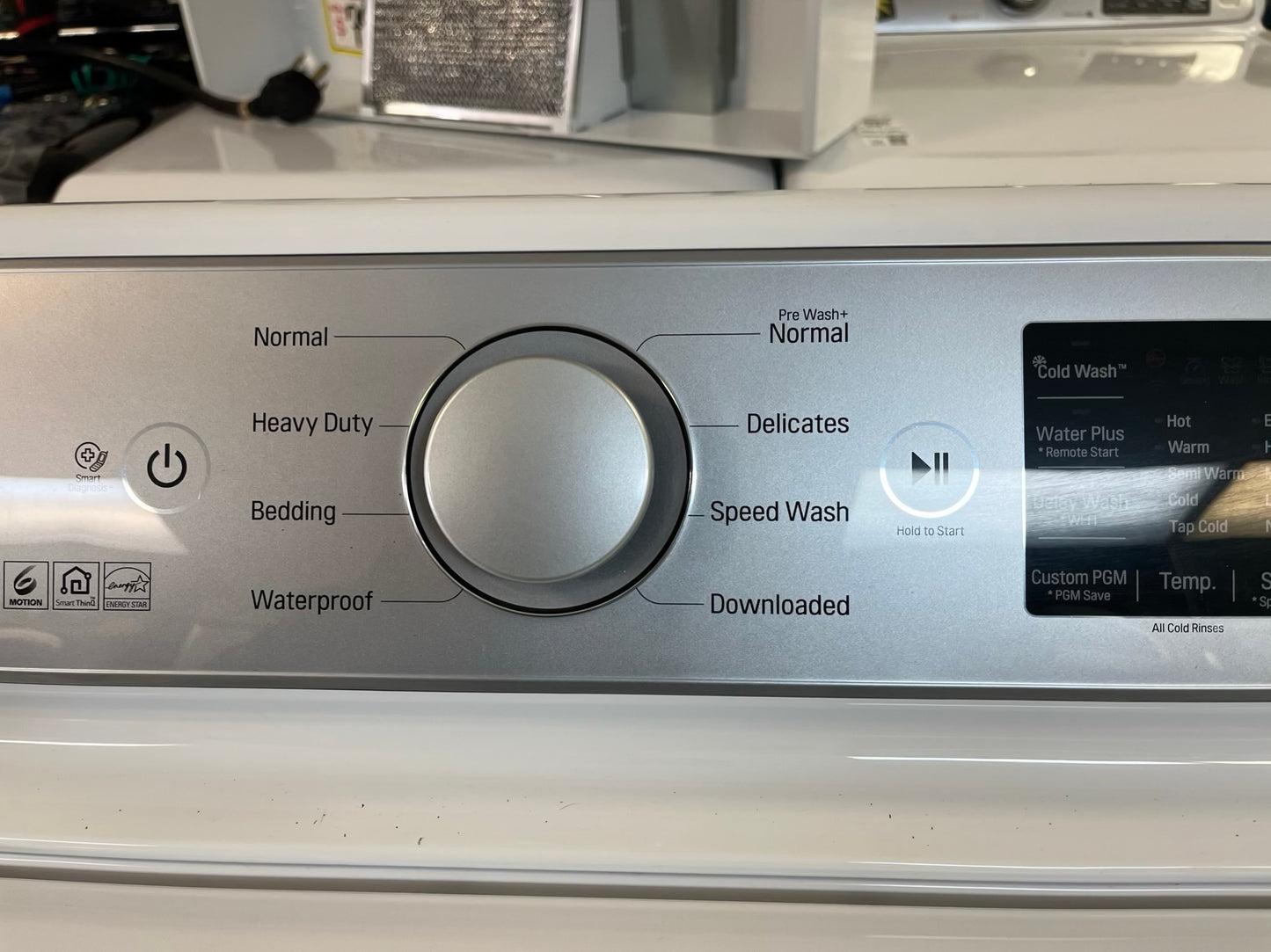 - LG washer & dryer set top load large capacity stainless steel drum in white 27" #ED483KB