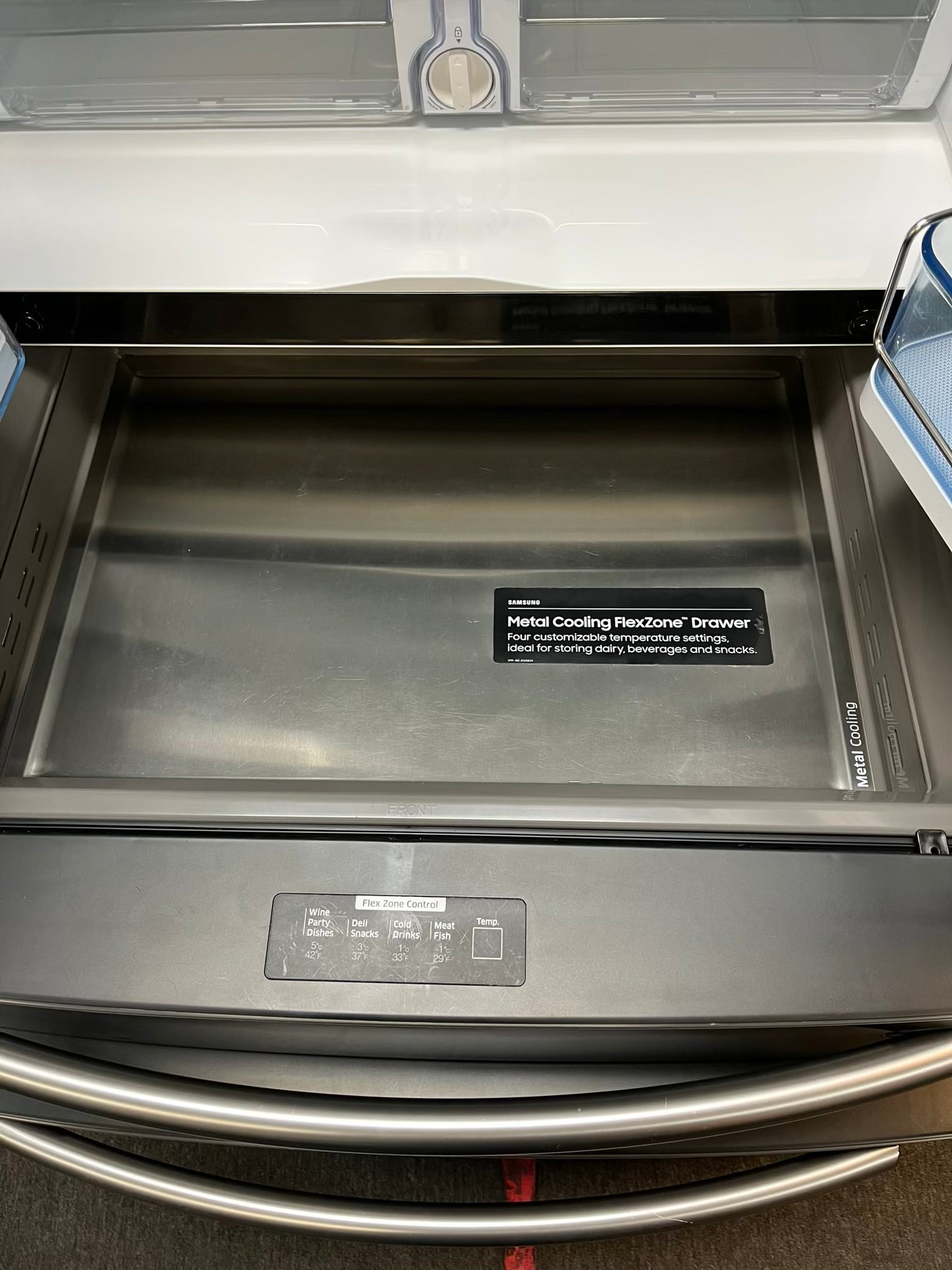 Samsung Four door refrigerator Showcase Slate stainless steel w/ice water dispenser 36" Refurbished #RF736EB