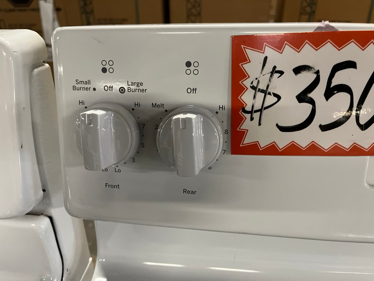 GE electric range 220v 4 burner bake broil hi/lo self clean in white Refurbished 30" #ER186HB