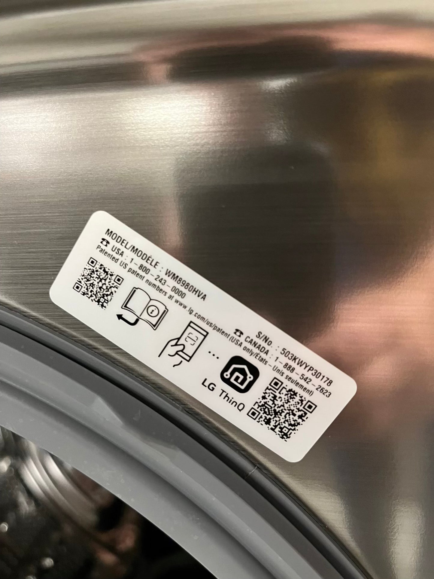 - Open Box 📦 LG Thing washer & Dryer electric 220v Set front load jumbo size stainless steel drum large capacity 29" #WD730GB-TR