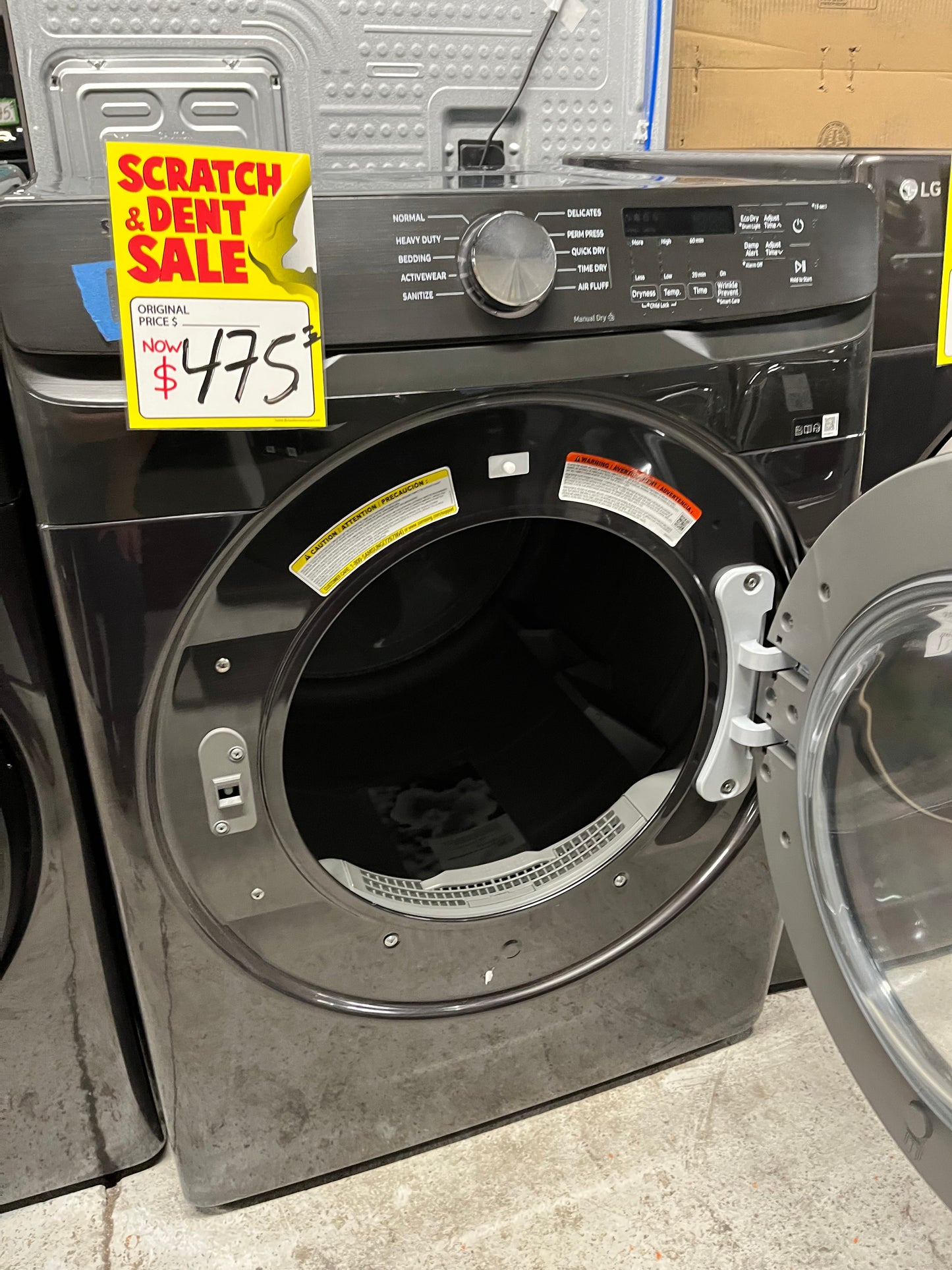 Open Box - Scratch & Dent Samsung - 7.5 Cu. Ft. Stackable Electric 220v Dryer with Sensor Dry - Fingerprint Resistant Black Stainless Steel 27" #ED487CB
