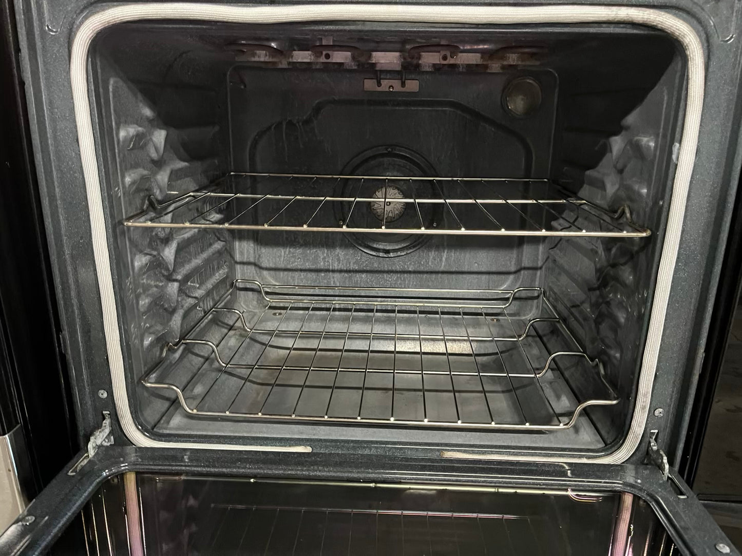 Whirlpool electric range 220v 5 burner warm zone convection bake broil self clean stainless steel Refurbished 30" #ER532KB