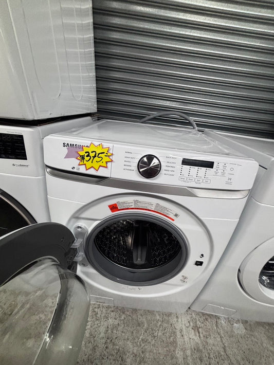>Samsung white washer 4.5cu. ft. Large capacity, 27” stackable or side by side used-refurbished #SW4PB