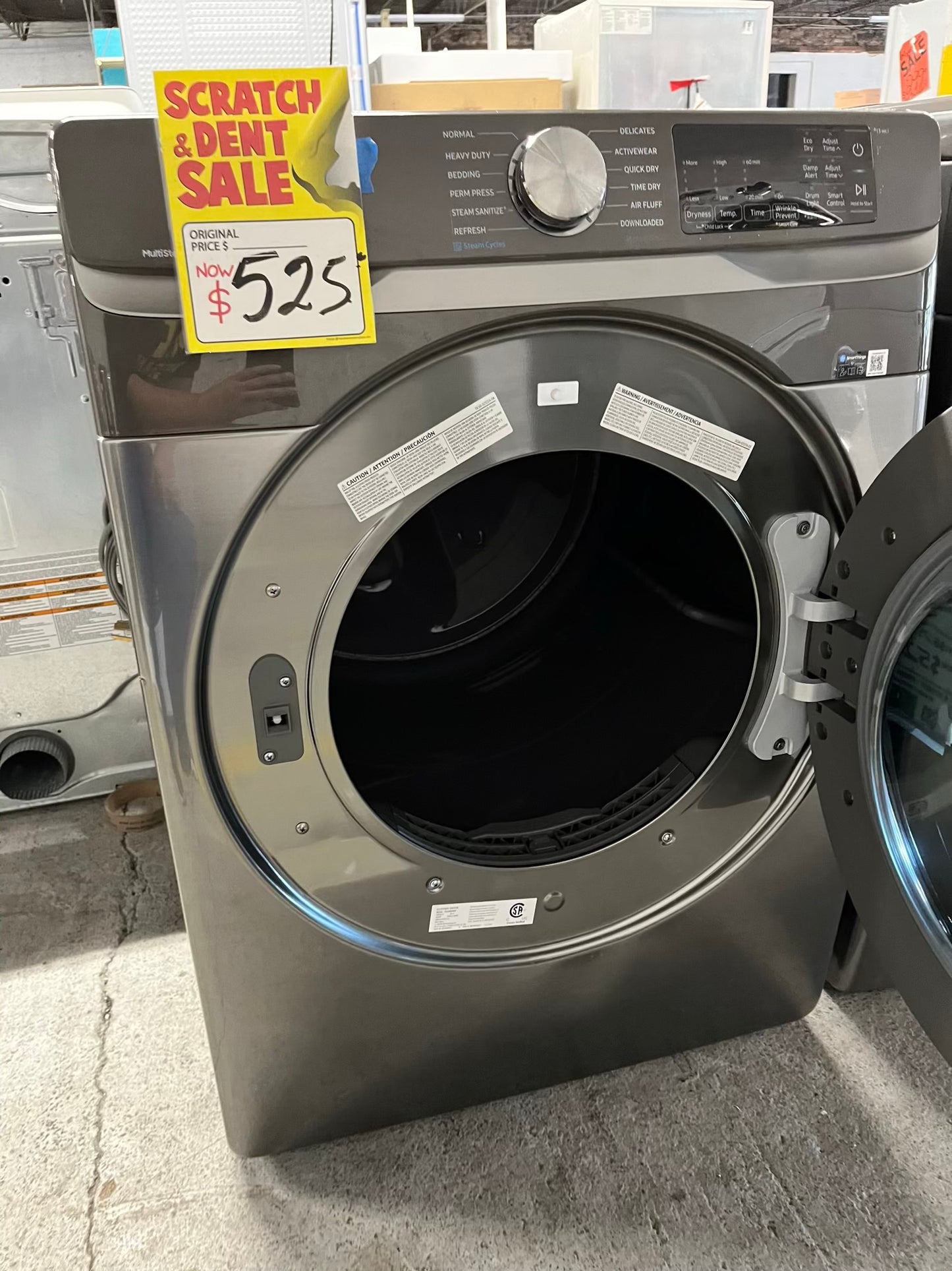 Open box | scratch & Samsung front load stackable dryer electric 220v stainless steel large capacity #ED398NB