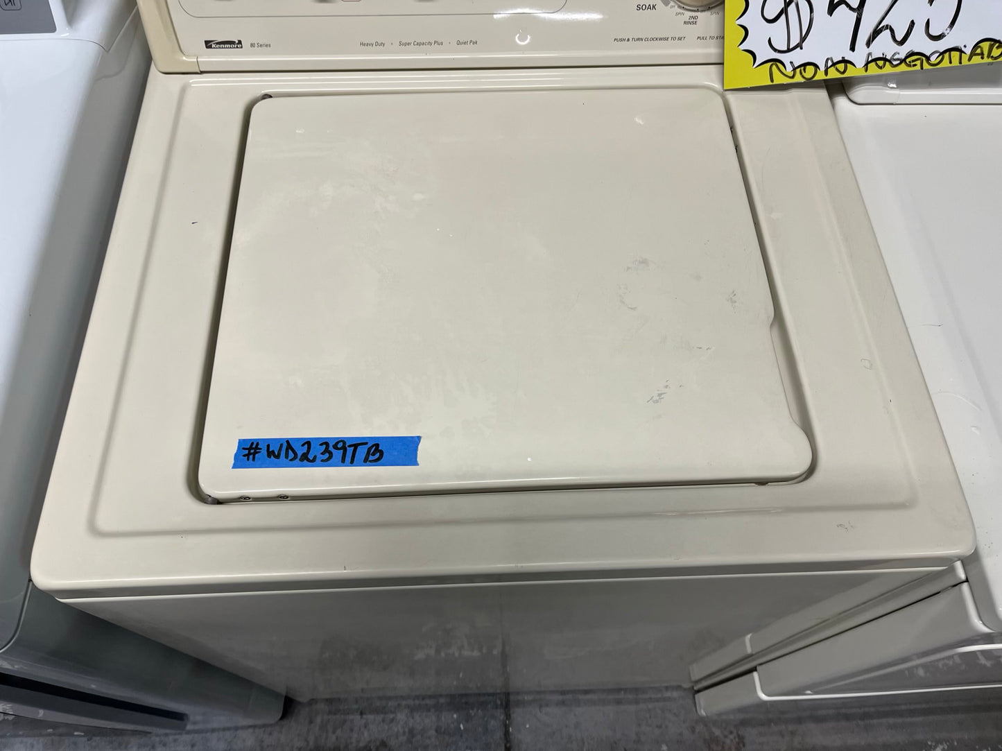- Kenmore washer & dryer set electric 220v side x side top load w/agitator used-refurbished #WD239TB