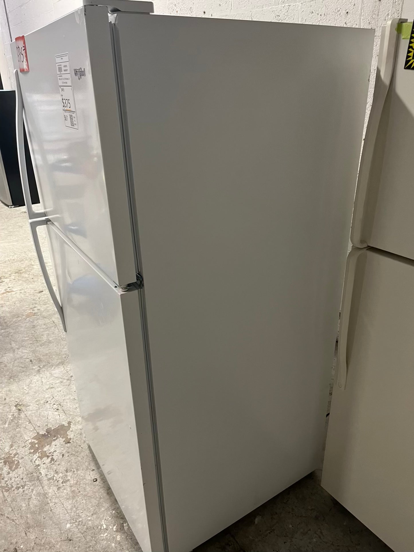- Whirlpool top freezer refrigerator in white no ice maker used refurbished 30" #RF889JB