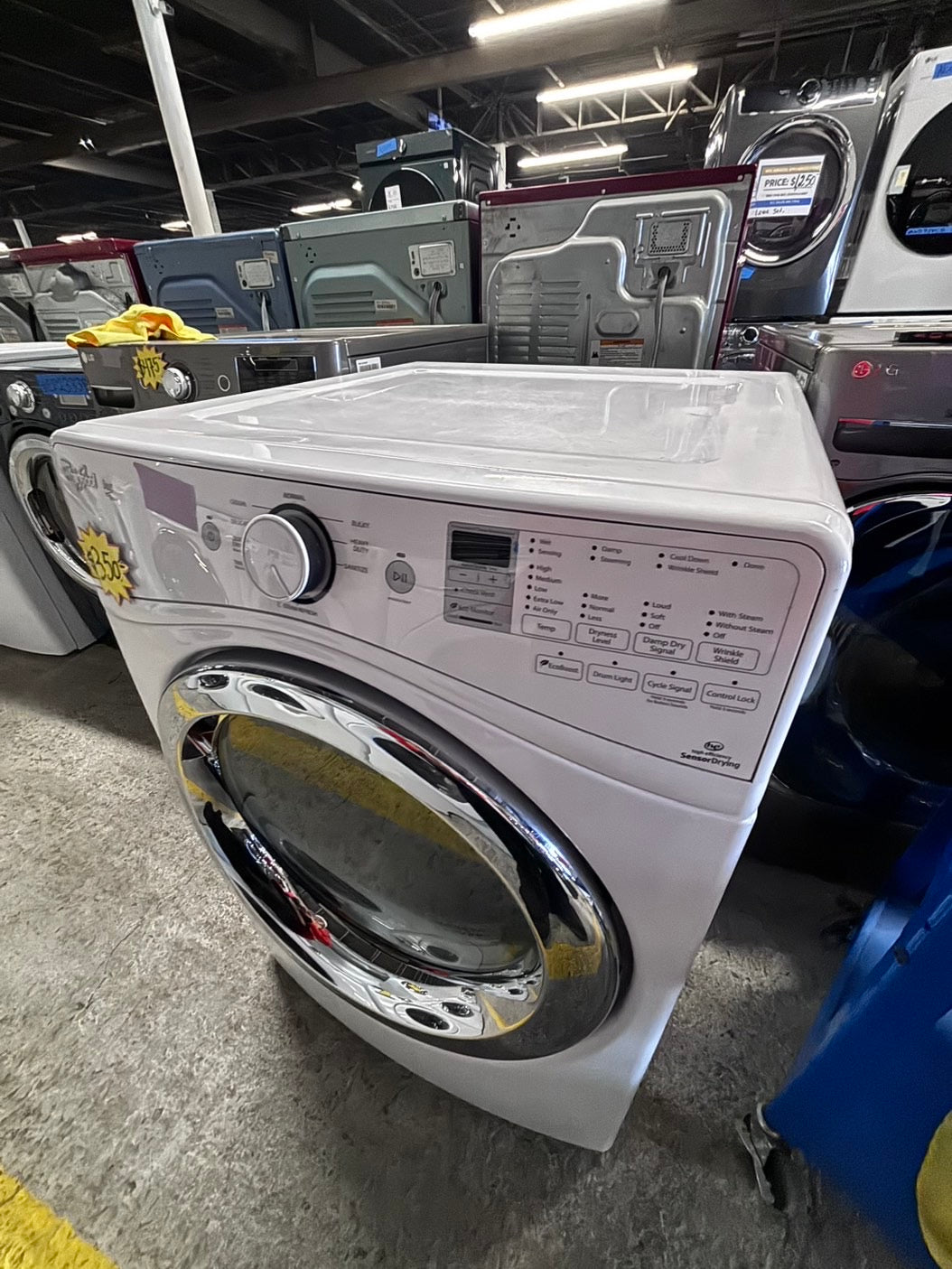 >whirlpool duet sensor Dry front load stackable electric 220v dryer in white 27" #EDLH51B