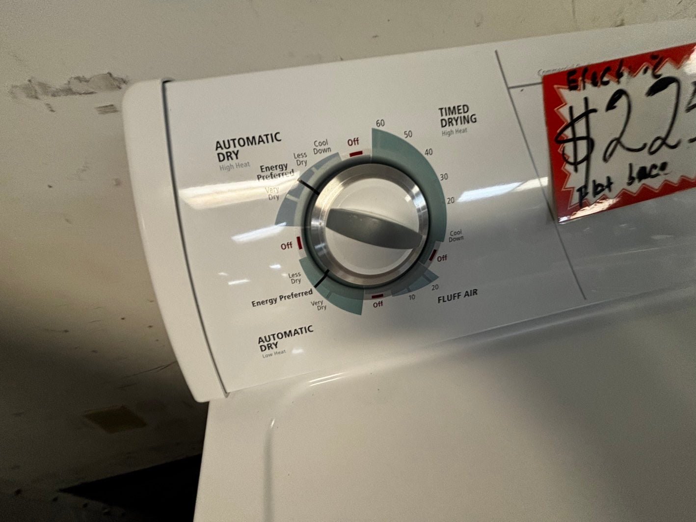 Whirlpool Top load flat back 25 depth electric 220v dryer side x side #DELF23L