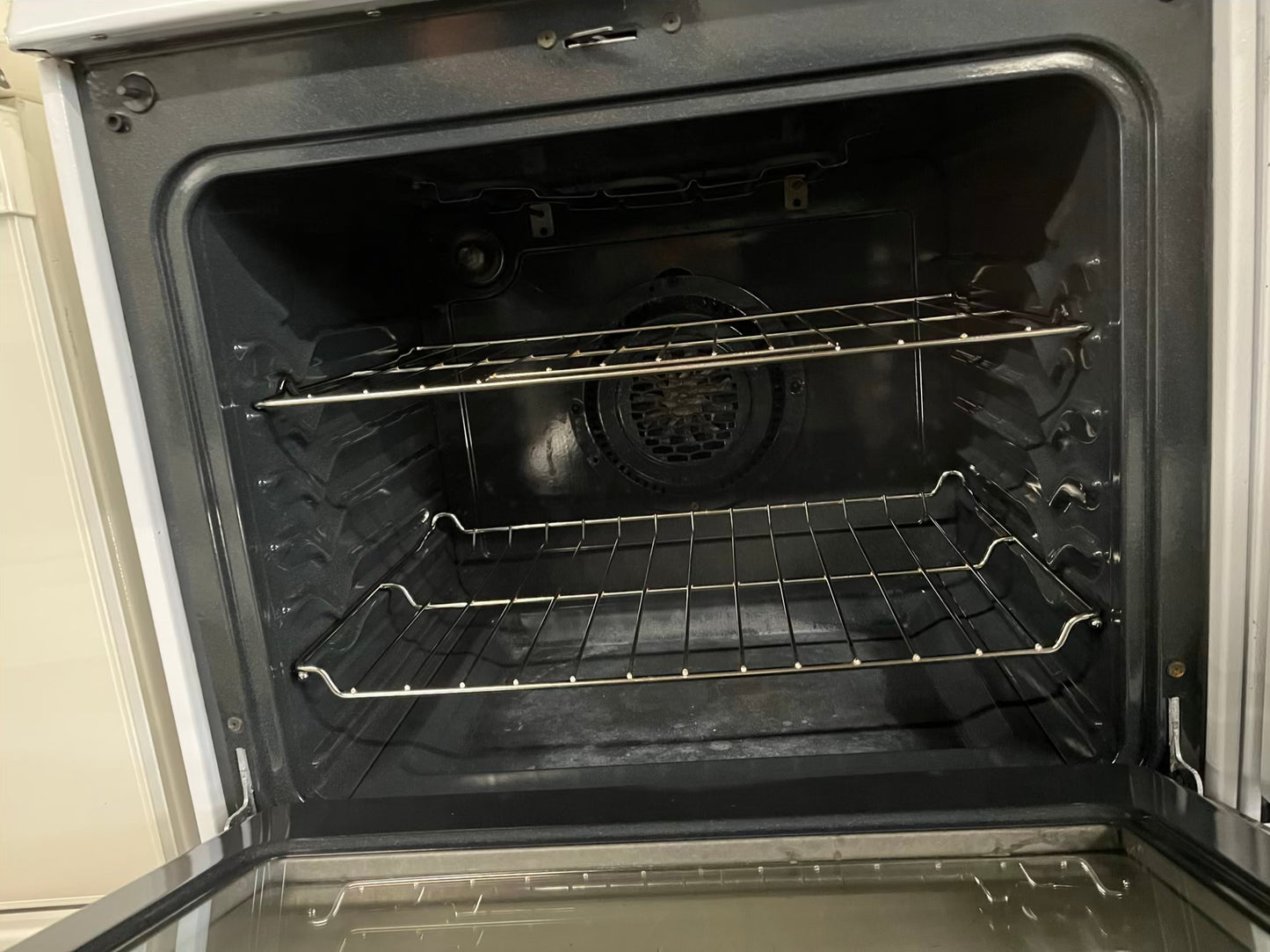 Kenmore electric range 220v 5 burner warm zone convection bake broil flex clean in white Refurbished 30" #ER177EB