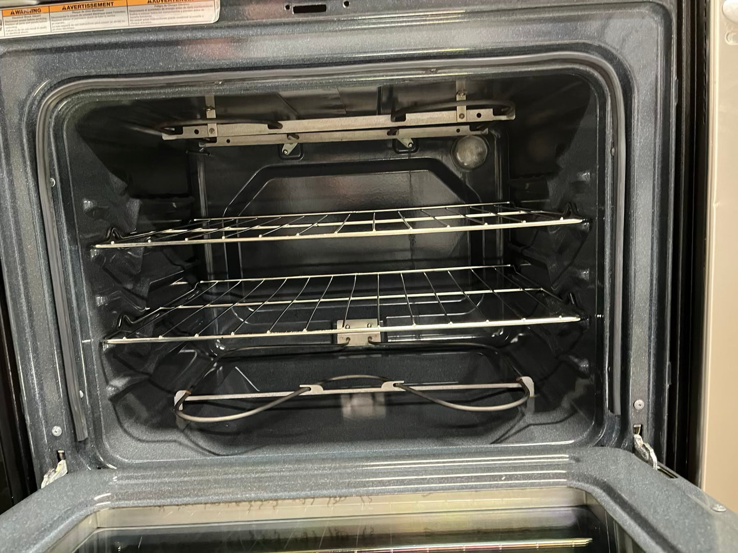 Whirlpool electric 220v range 5 burner warm zone bake broil steam clean stanless steel 30" #ER519JB-TR