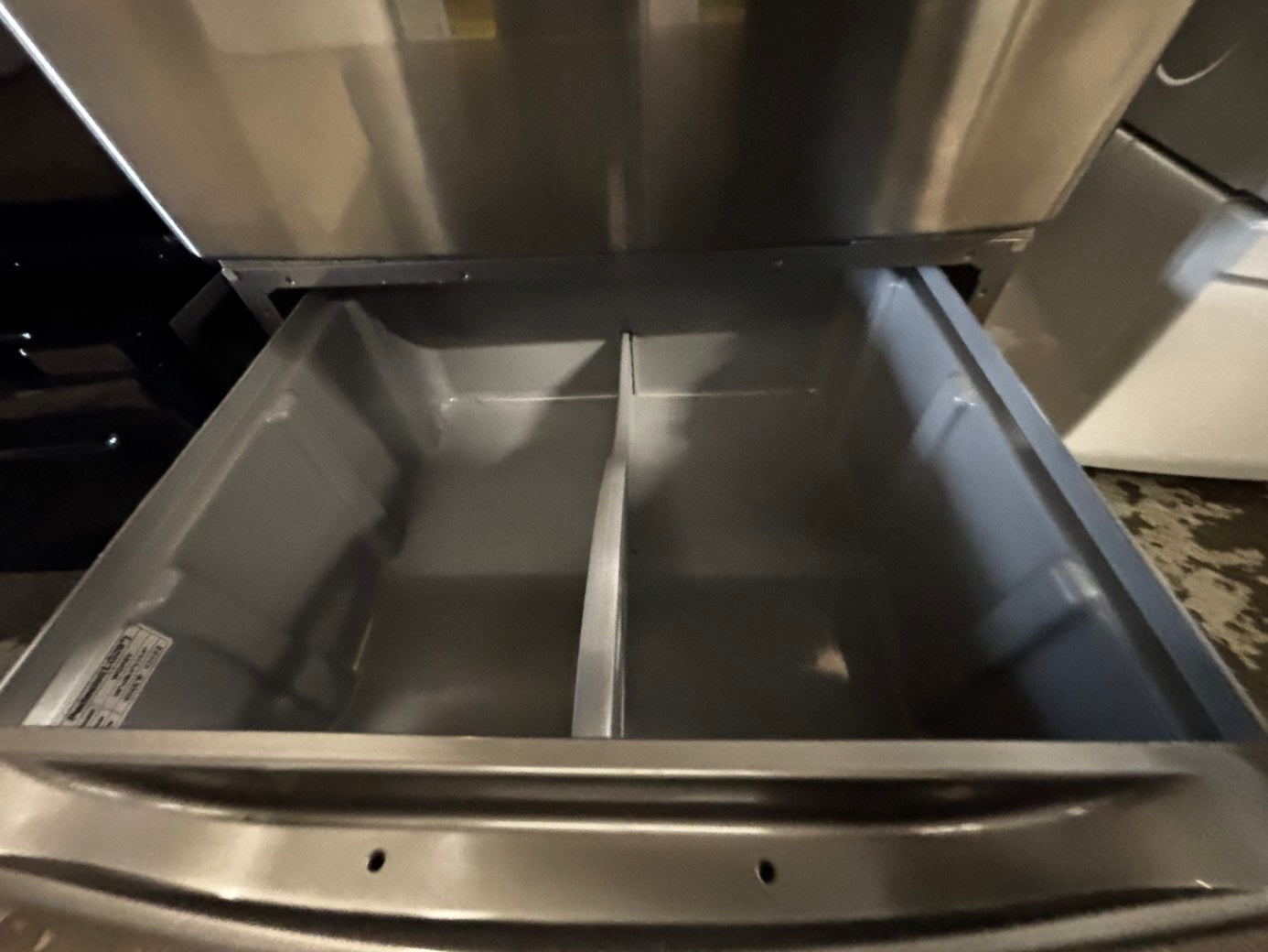 LG gas steam Dryer 29” mega capacity -gray front load w/pedestal extra storage stainless steel drum large capacity used- refurbished #GD339WB
