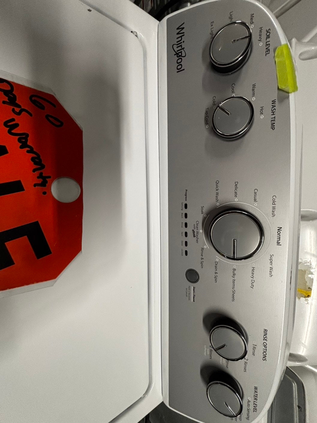 Used Whirlpool 3.5 cu. ft. Top Load Washer has a Deep Water Wash option that fills the porcelain tub wash basket with more water to help break down loose soils. It also has a heavy-duty cycle for deep stain #W945JB