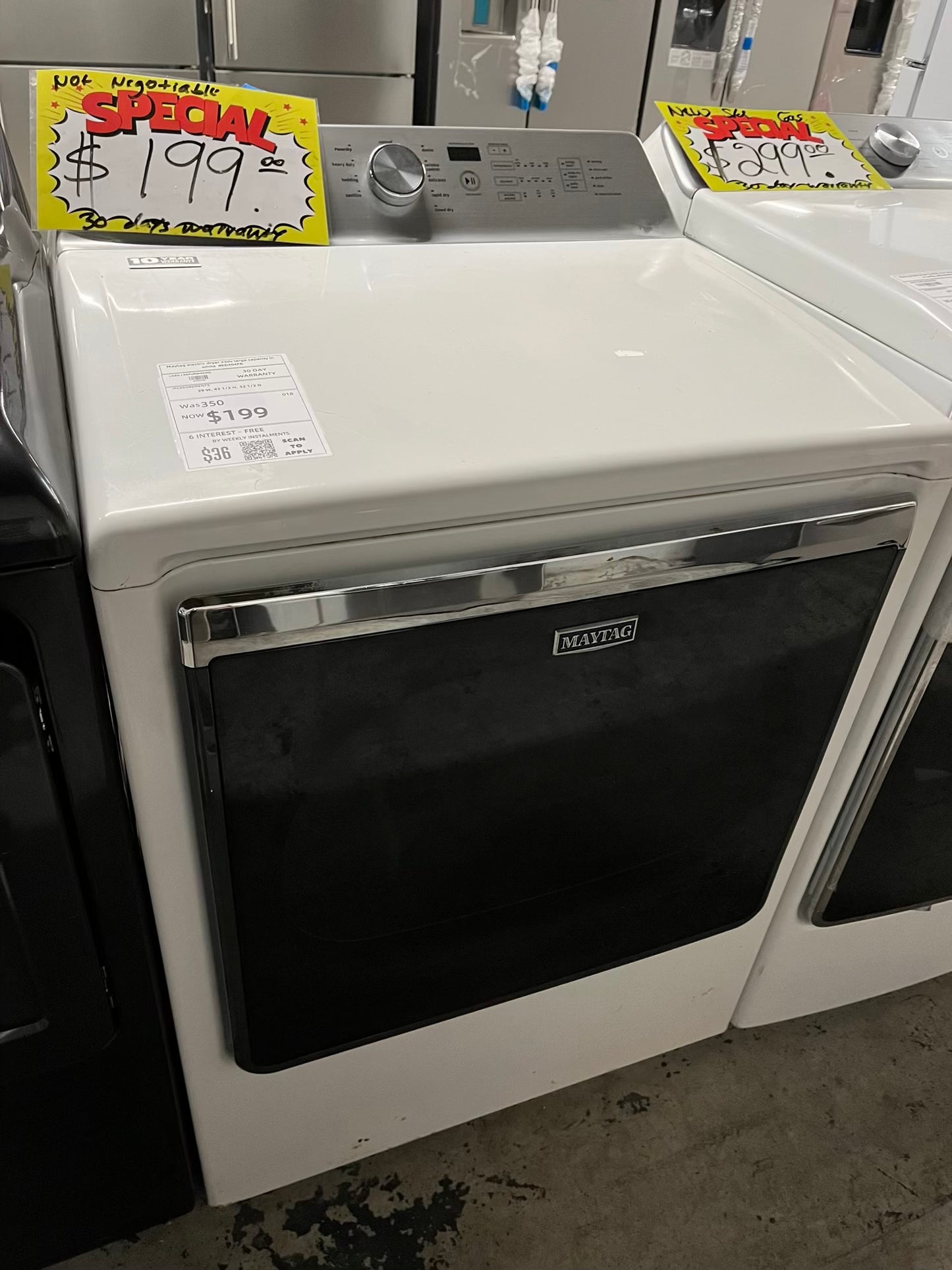 - Maytag electric dryer 220v large capacity in white #ED404FBB