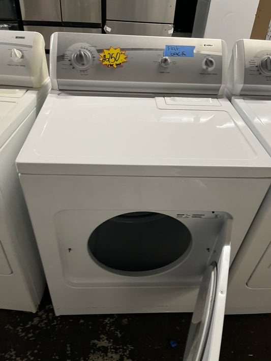 =Flat back kenmore side x side extra large capacity electric 220v dryer 29” wide. 26”in Depth used -Refurbished #EDKMFF91B
