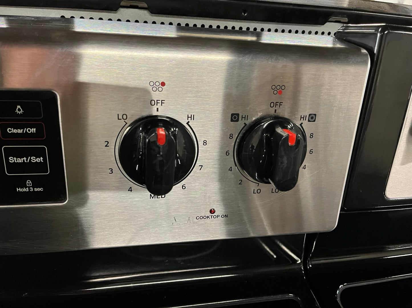 -Samsung glass top electric range 220v 5 burner warm zone convection bake broil roast  self clean Refurbished stainless steel 30" #ERT340AB