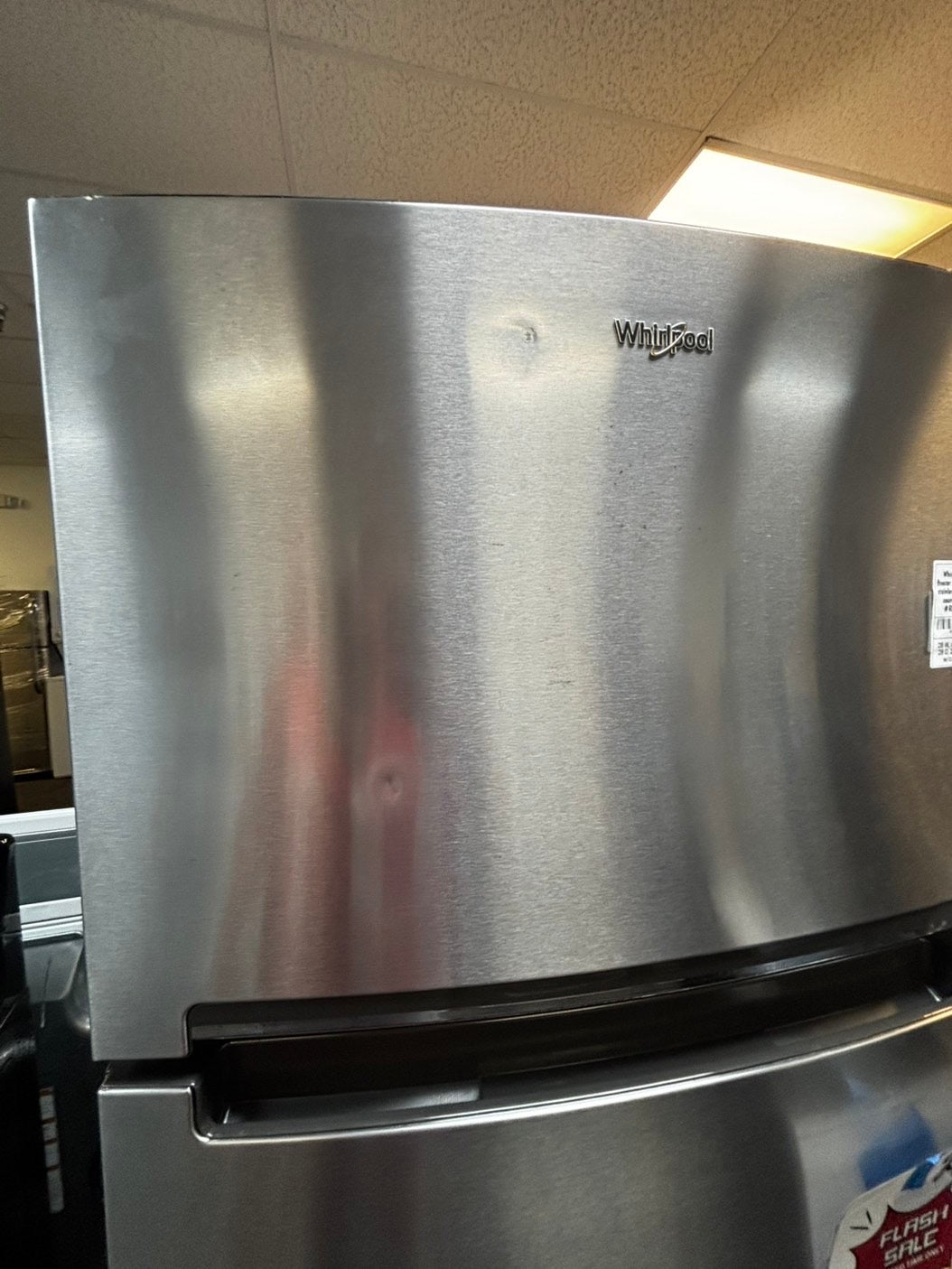 Flash sale⚡️ 2pc. Combo Whirlpool top freezer refrigerator stainless steel 28" counter depth & double oven electric stove 30” #RF2PCW5L