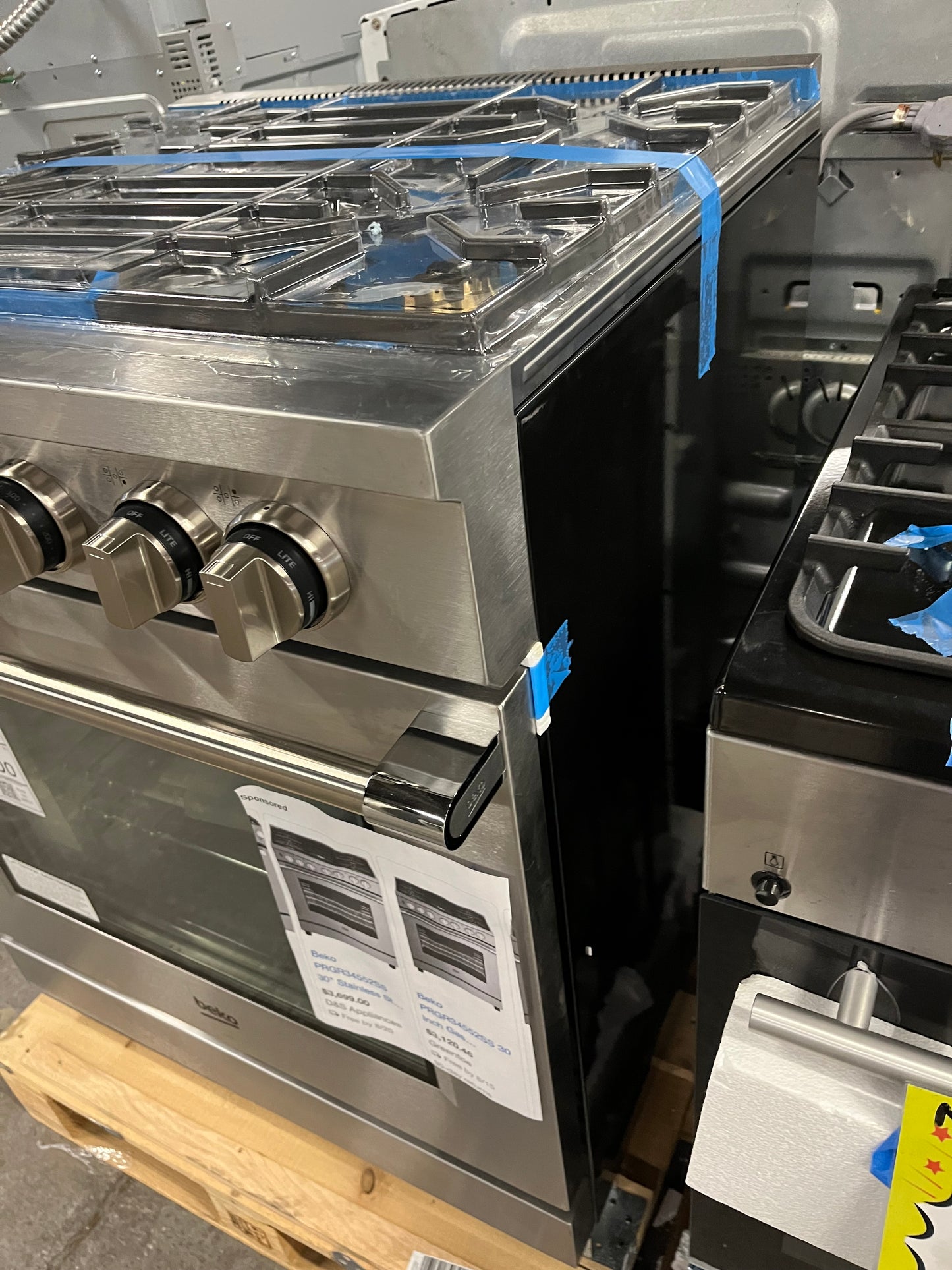 - Open Box 📦 Beko Gas range 5 burner stainless steel convection bake, convection Roast broil Sabbath 30" #GR398DB