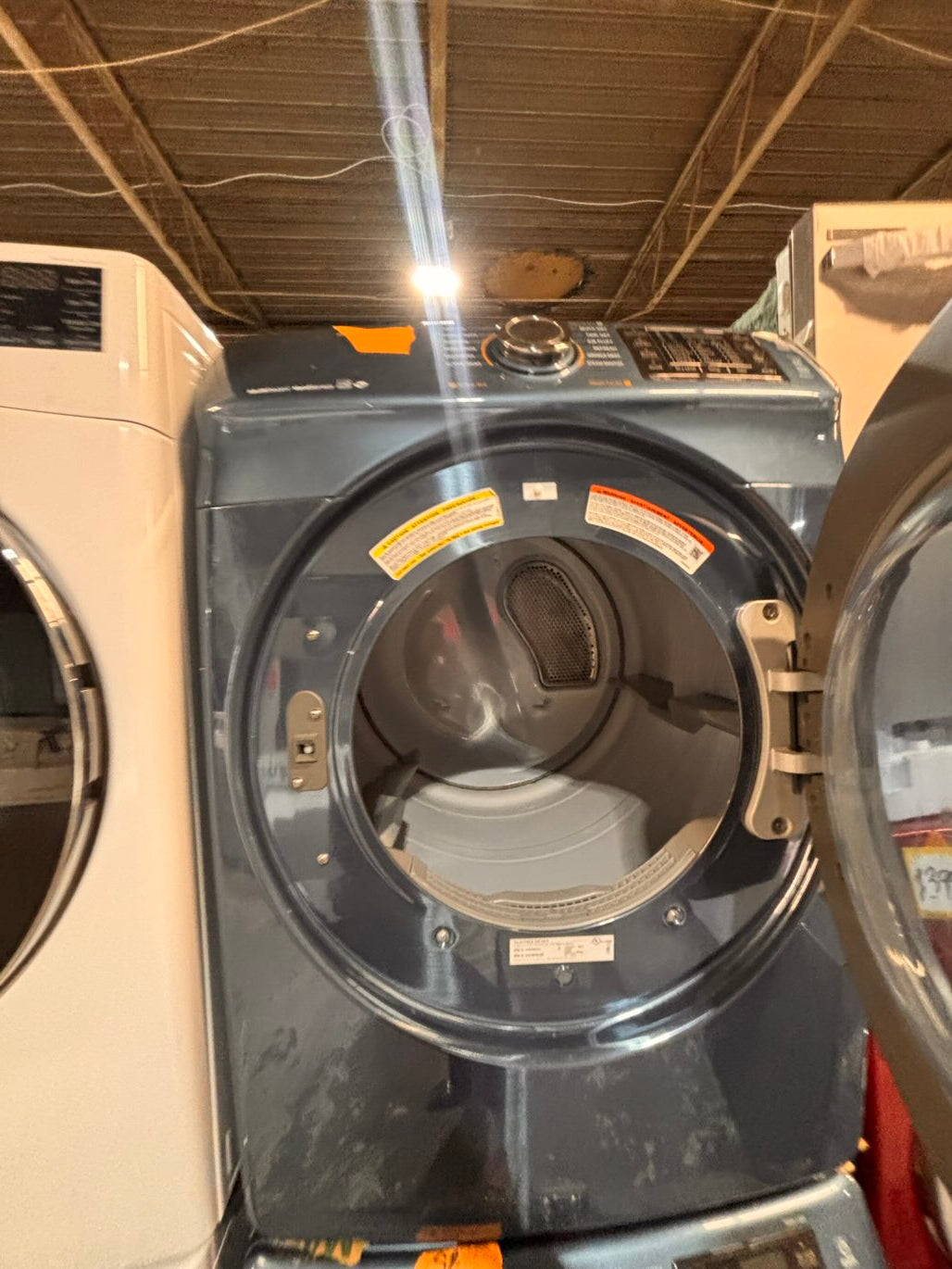 } samsung washer & dryer set electric 220v front load stackable or side by side working 💯 with warranty - sensor dry in sky blue #ALSKP7ET