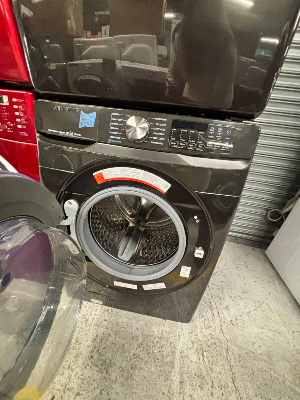 -Samsung dark-gray  27” 4.5cu.ft large capacity front load washing machine steam cycle stackable or side by side  #SS147IB