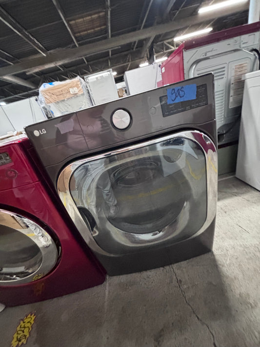 >>LG gas steam Dryer 29” mega capacity -gray front dark stainless steel drum large capacity 8.2cu.ft used- refurbished #GL55D8B