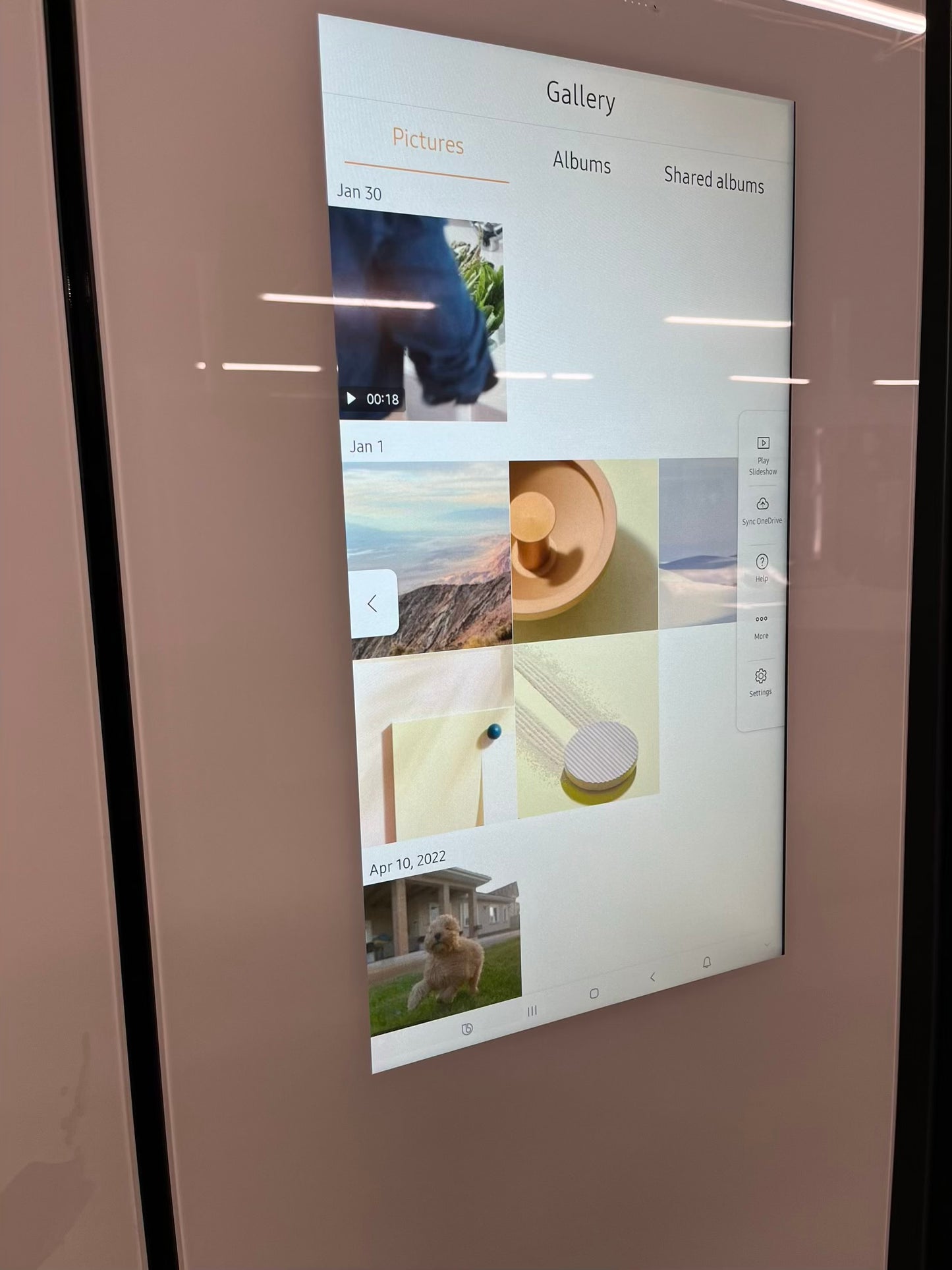 Open Box | Scratch & Dent - Samsung Bespoke 30 cu. ft. Standard Depth 3-Door French Door Smart Refrigerator with Family Hub in White Glass/Matt Grey Glass 36" #RF730JB-TR