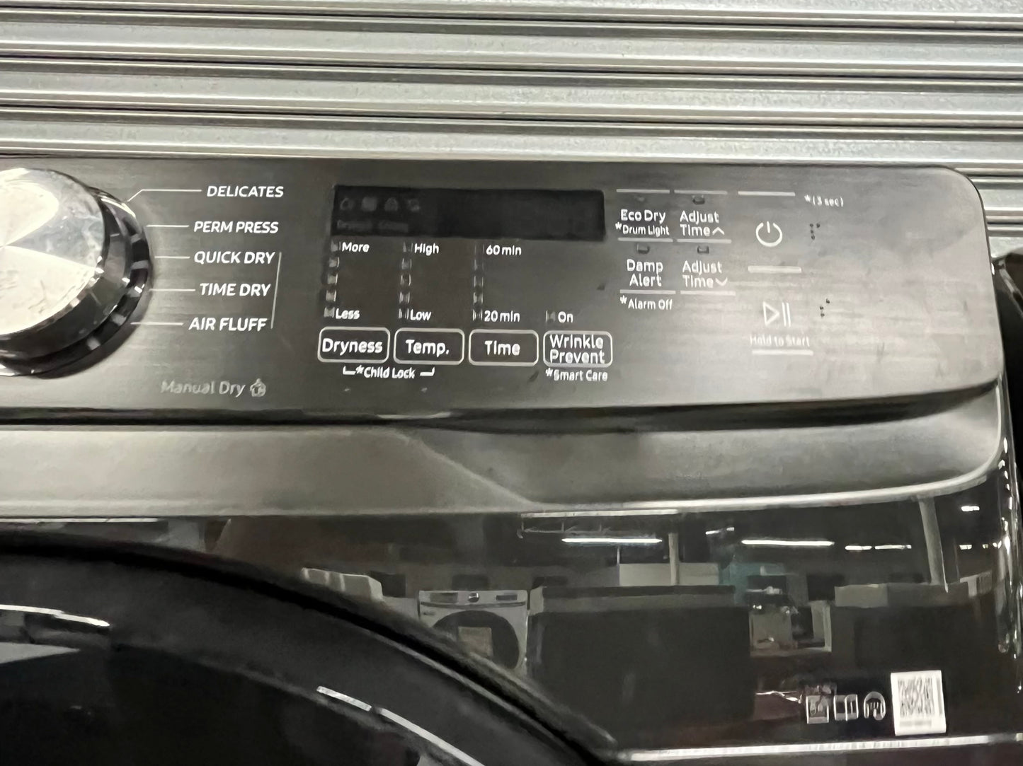 Used Samsung washer 4.5 cu ft & open box scratch & dent dryer 7.5 cu ft set electric 220v front load stackable pr side by side -sensor dry He in black stainless steel #RF207SB