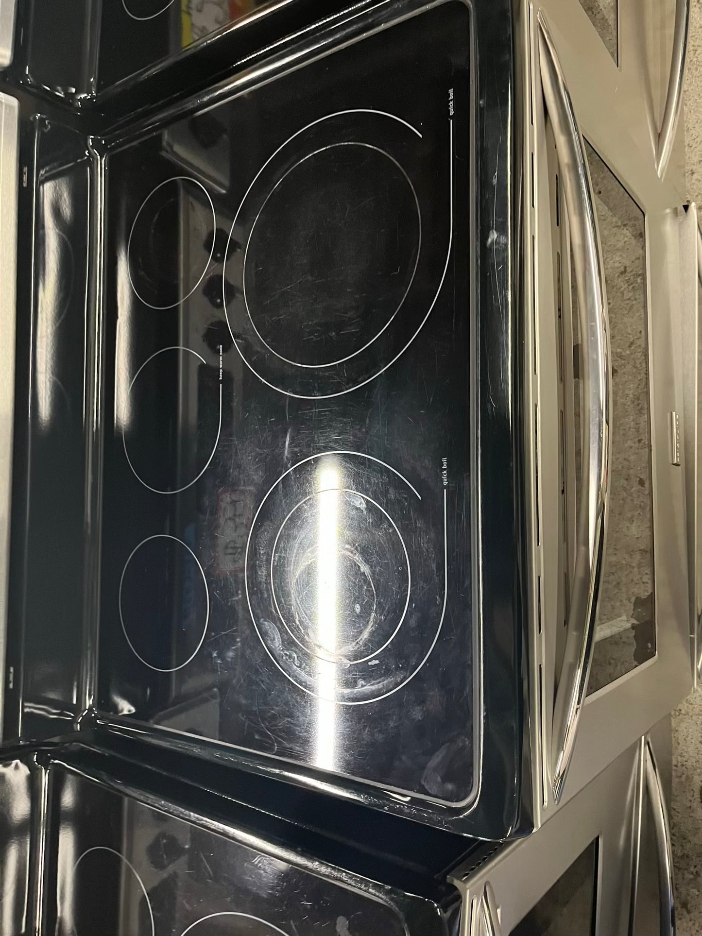 - Frigidaire electric range stainless steel 5 burner warm zone bake broil self clean 30” item number #ER9351CB