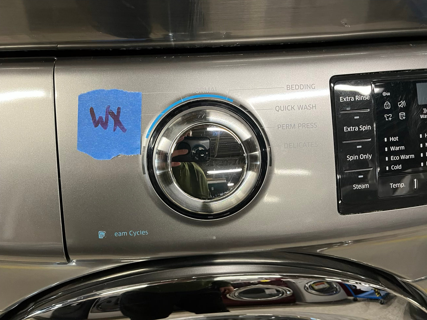 Samsung steam cycle washer 4.5 cu ft & dryer 7.5 cu ft set electric 220v front load stackable sensor dry He stainless steel #WD853UB