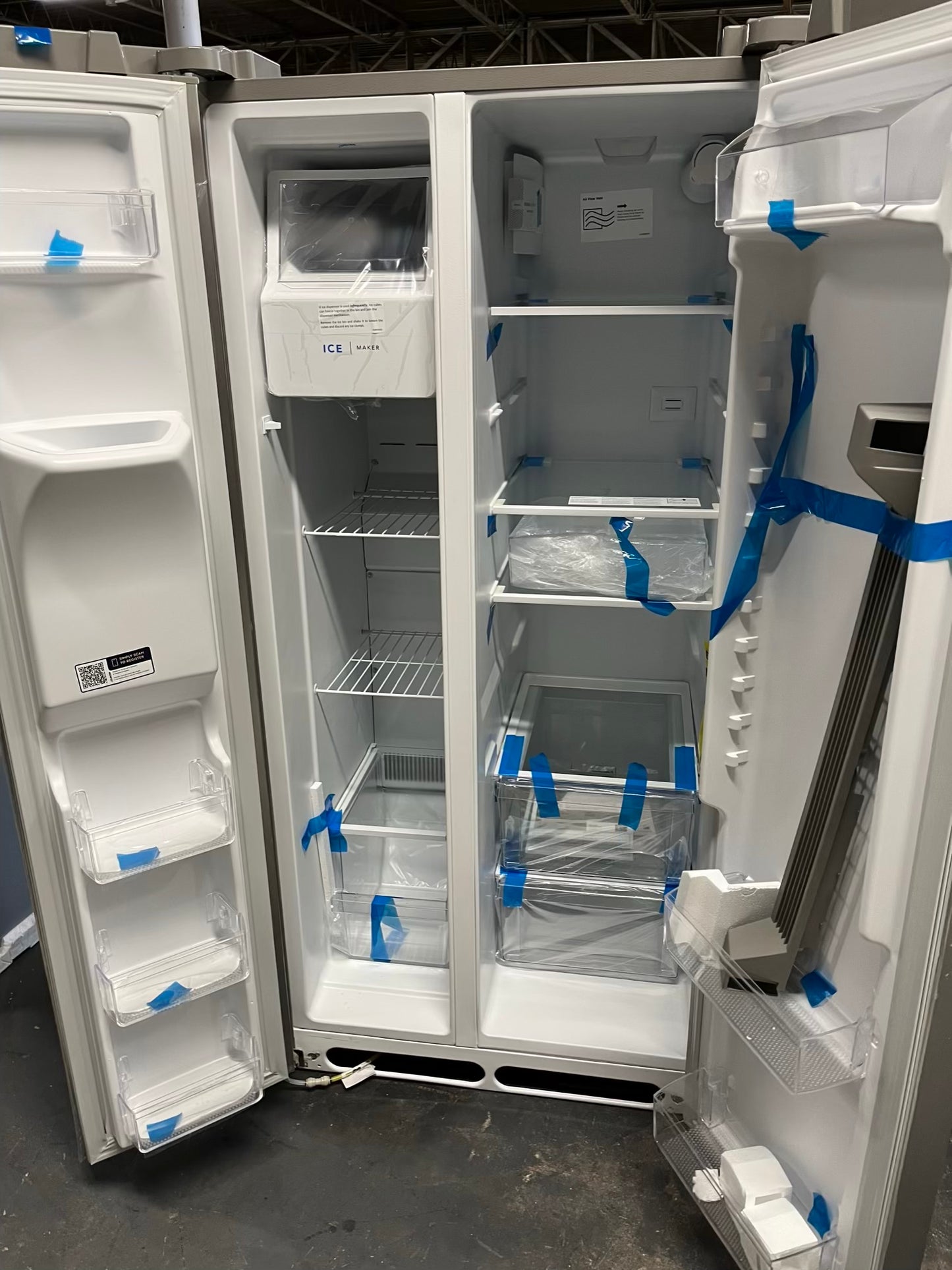 Open Box 📦 Frigidaire Side x Side Refrigerator stainless steel w/ice water dispenser  - Item number #RF729GB  33” in