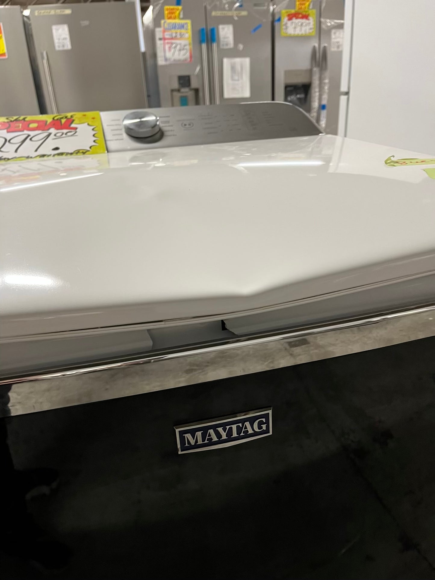 - Open Box 📦 scratch & dent - Maytag GAS dryer jumbo size large capacity in white #ED404FB