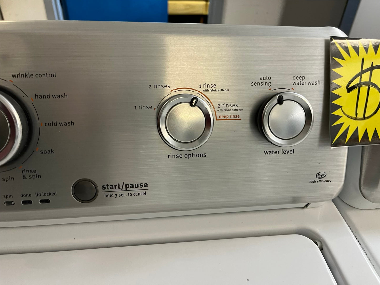 - Maytag Top load washing machine side x side large stainless steel drum w/agitator & electric dryer 220v set 29" Refurbished #W001KB