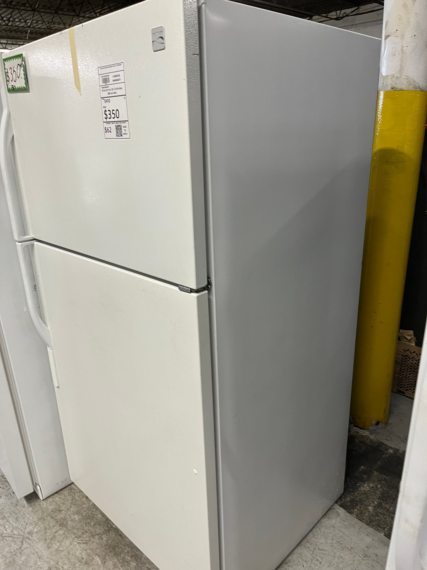 - Kenmore top freezer refrigerator white 33" #RF904WB Refurbished