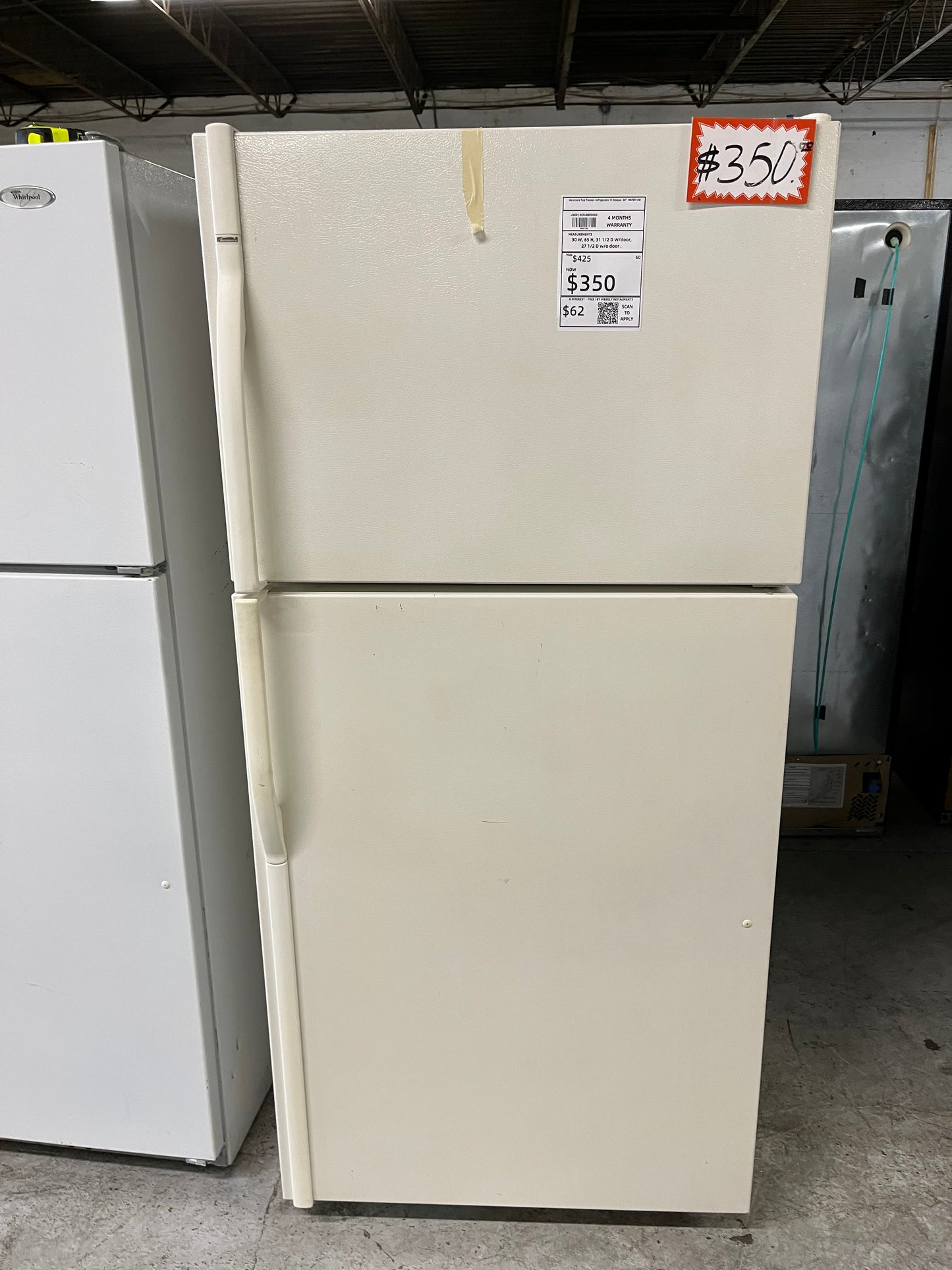 - Kenmore Top freezer refrigerator in bisque 30" #RF891DB Refurbished