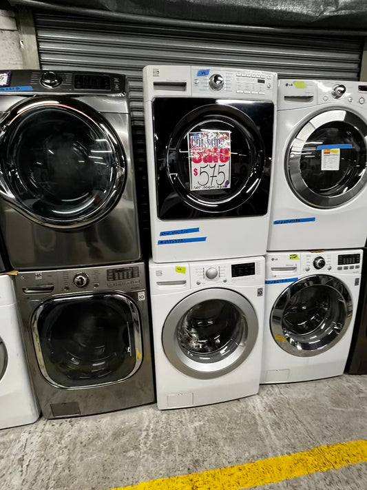 🎄Holiday Sale 🎁 Mix & Match Kenmore washer 4.5 cu ft & dryer 7.5 cu ft set electric 220v front load stackable or side by side - sensor dry He in white #ED3743B