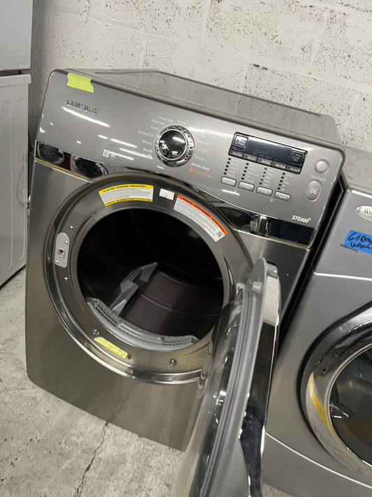 - 📢black Friday sale 🦃 Samsung Sensor dry steam electric 220v dryer front load stainless steel drum 7.5cu.ft. large capacity 27" silver #EDL21MB